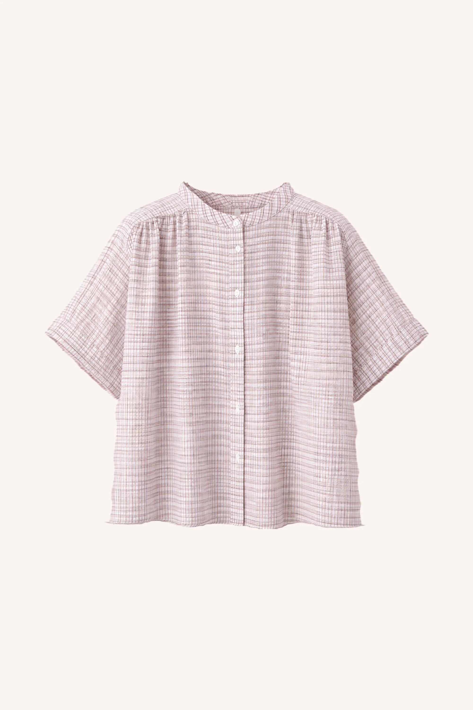 alex check blouse | white small check - Image 5