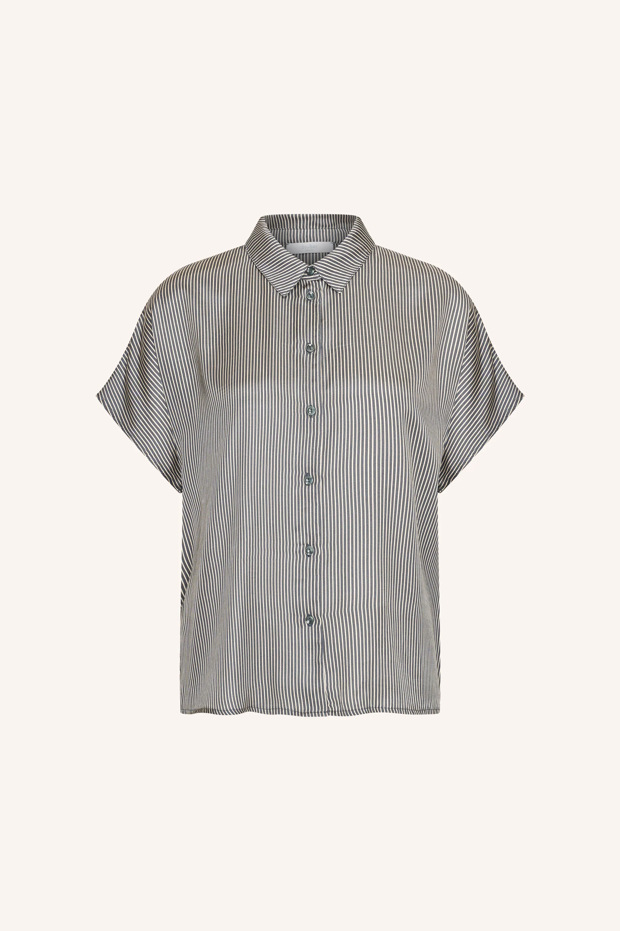 barley silky stripe blouse | jet black stripe - Image 8