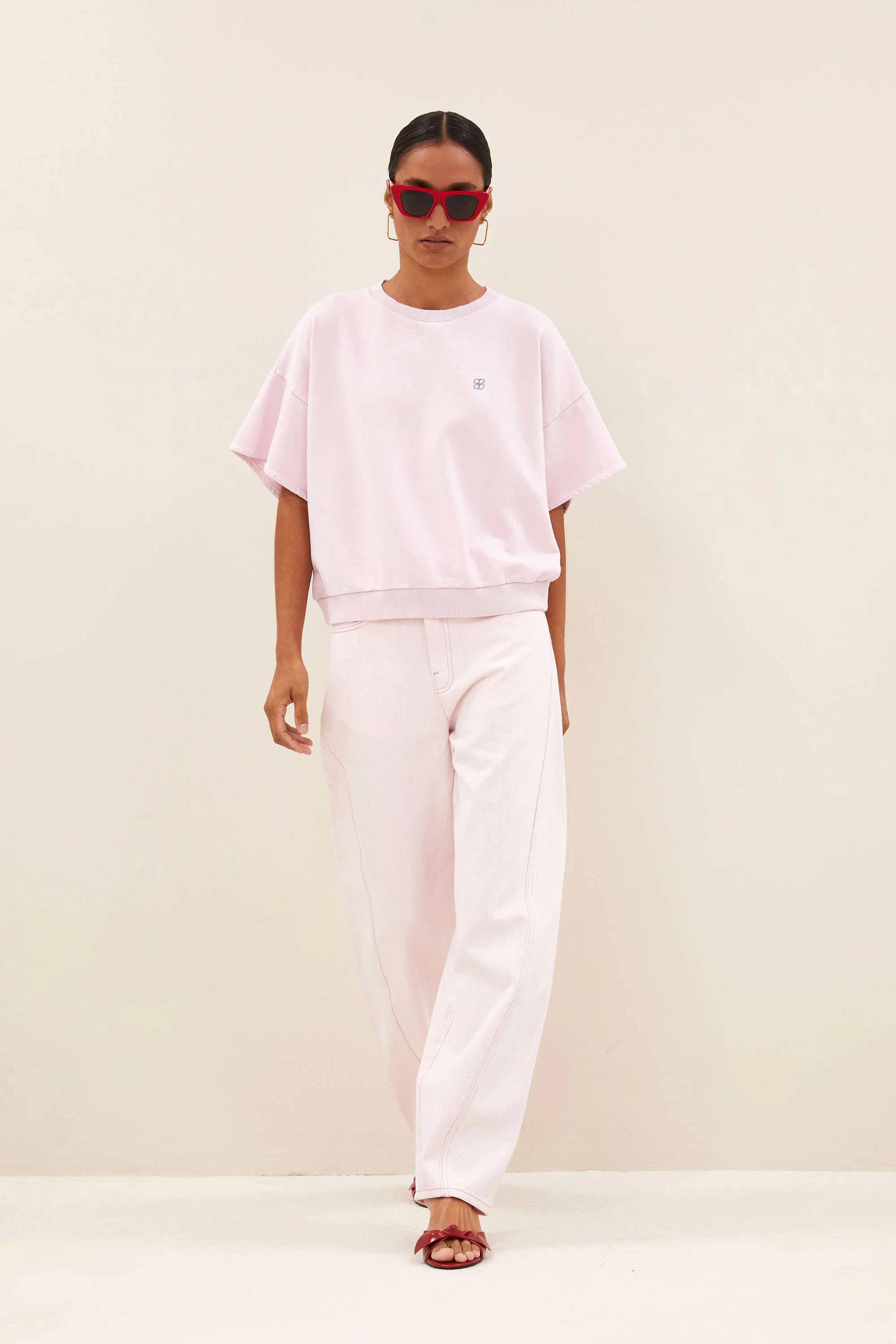 begum slub jeans | light pink - Image 4