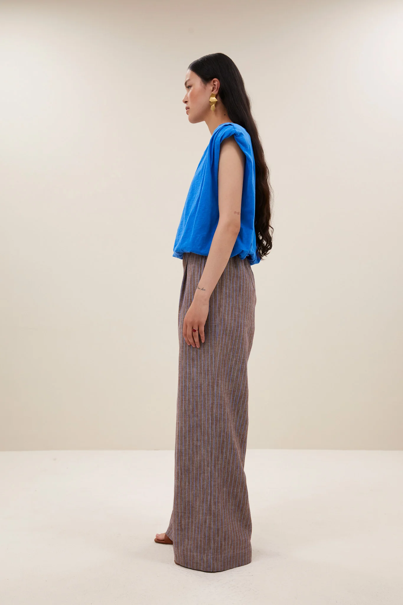 benji melange stripe pants | iced coffee stripe - Image 3