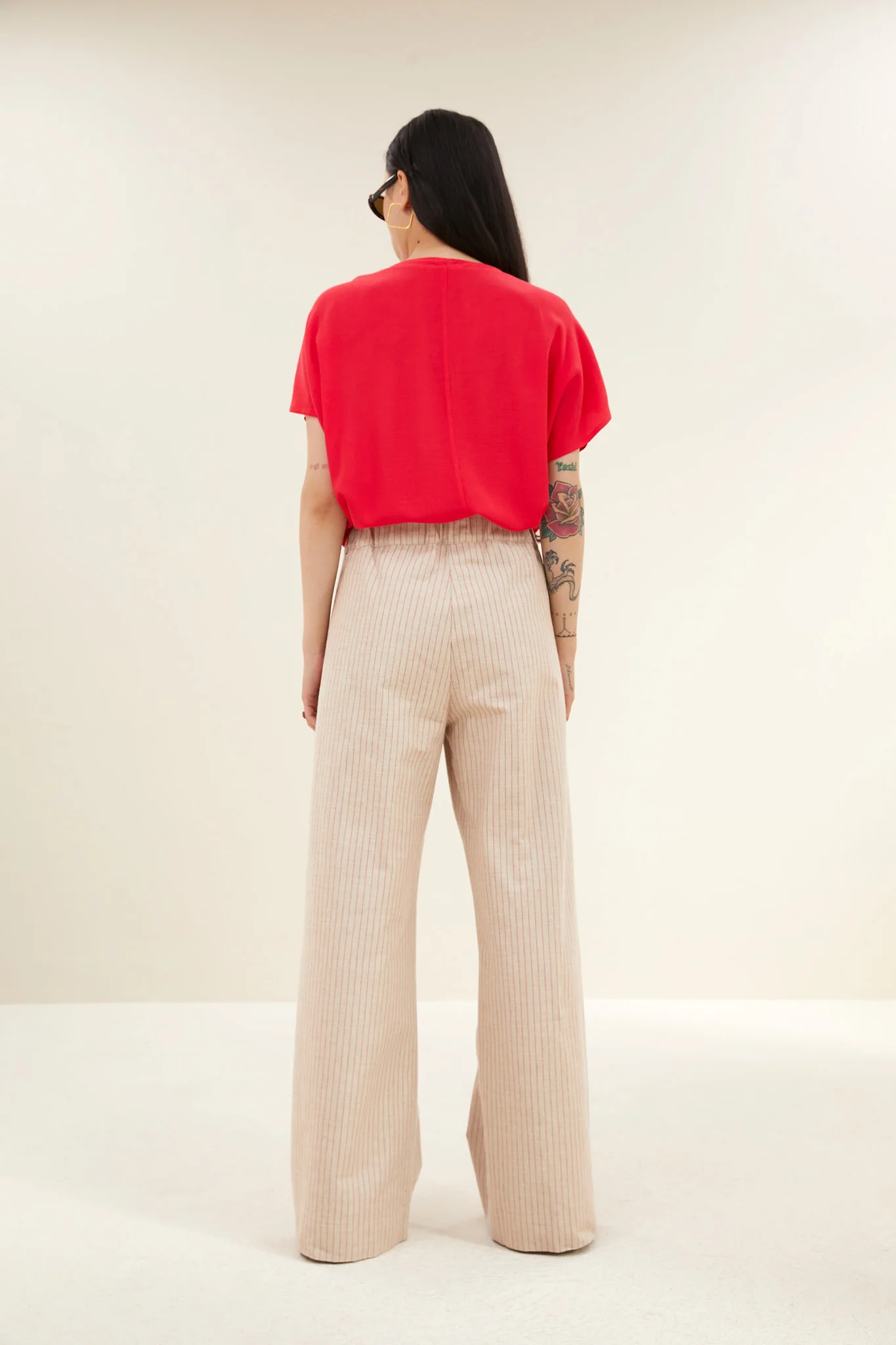 benji stripe pants | poppy red stripe - Image 4