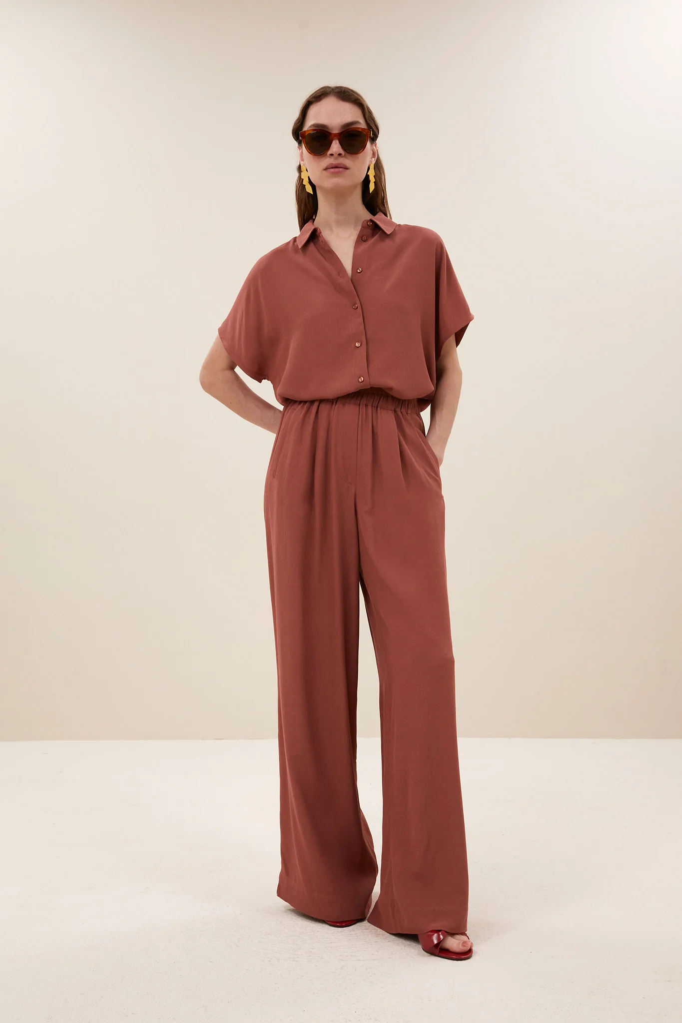 benji viscose pants | rustic sienna - Image 3