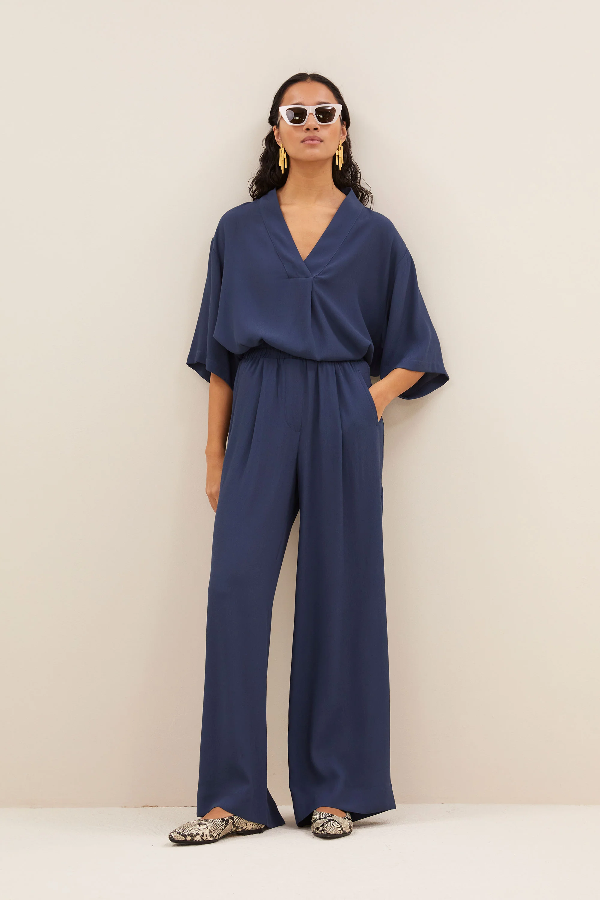 benji viscose pants | winter blue - Image 4