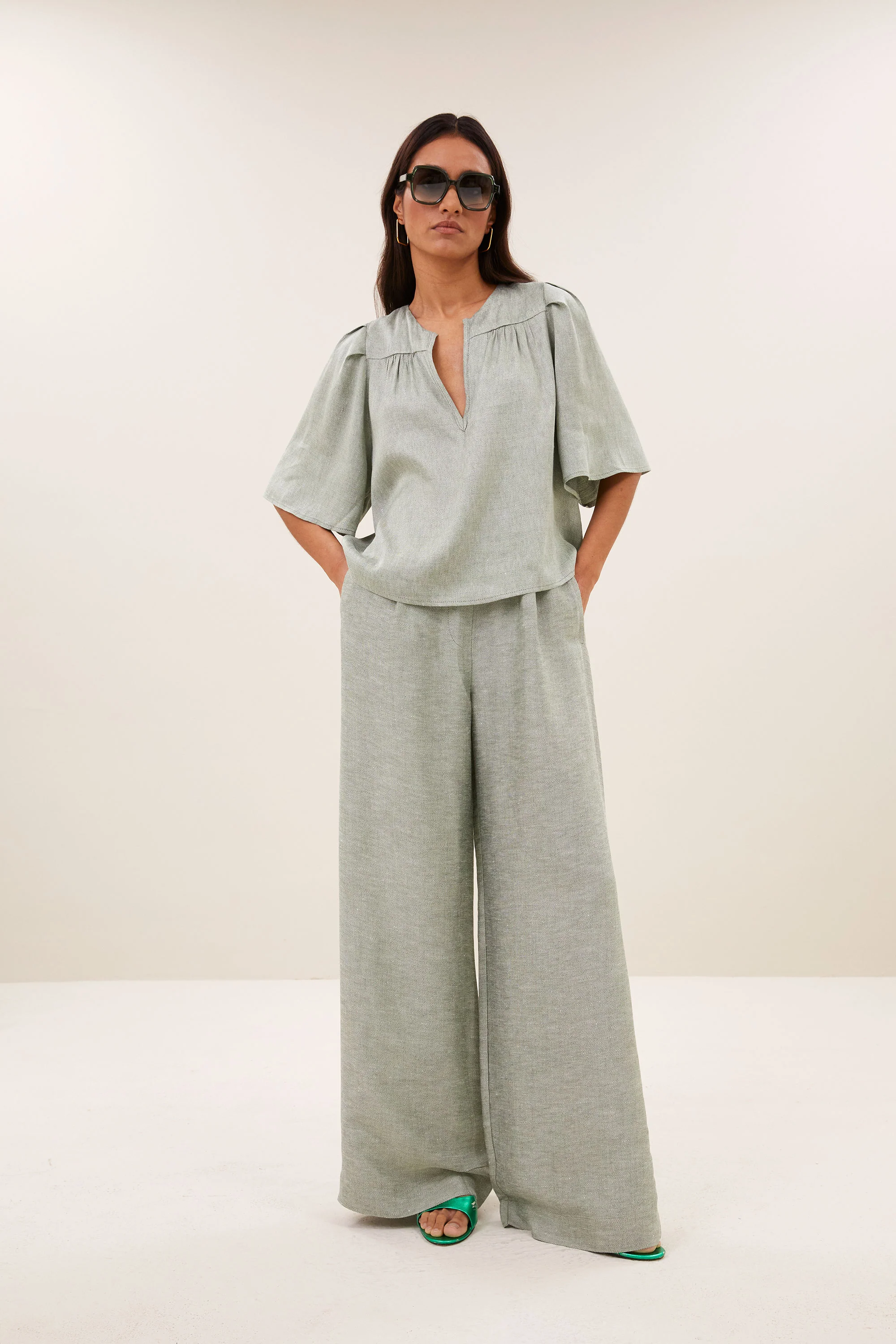 blake gloss blouse | light mint - Image 3