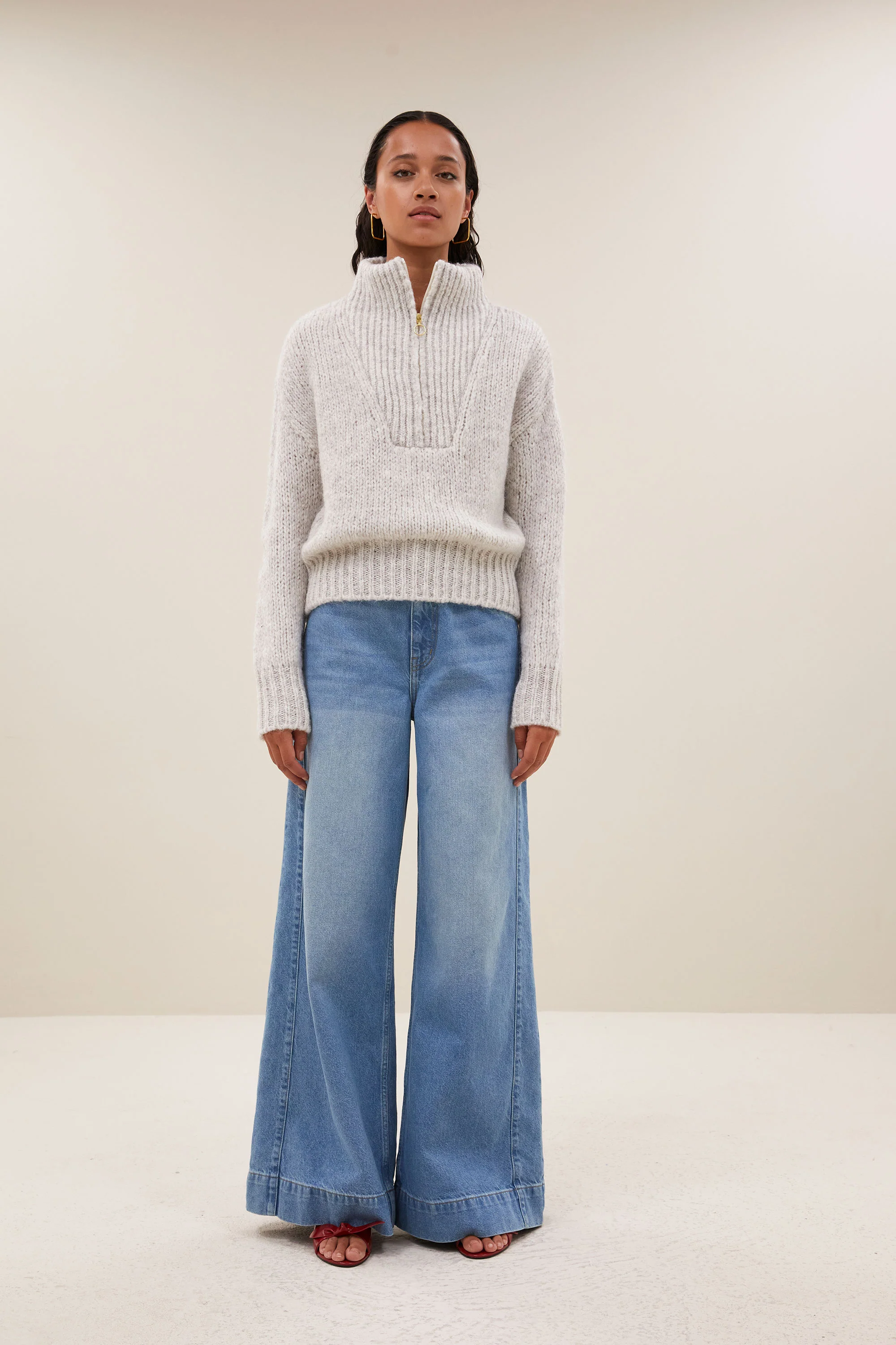 boxy beau pullover | stone grey - Image 3