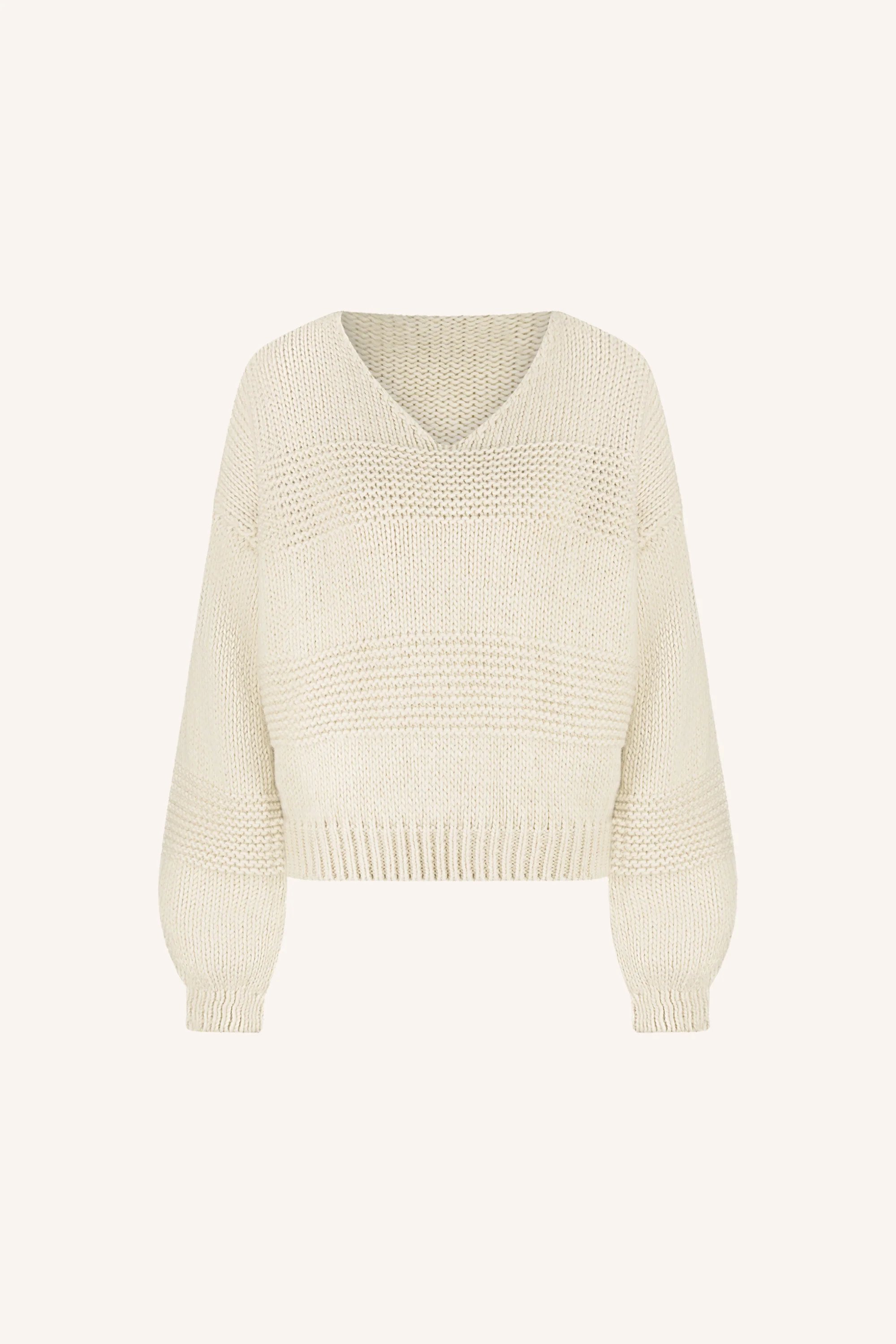 bulky stripe pullover | sand - Image 4