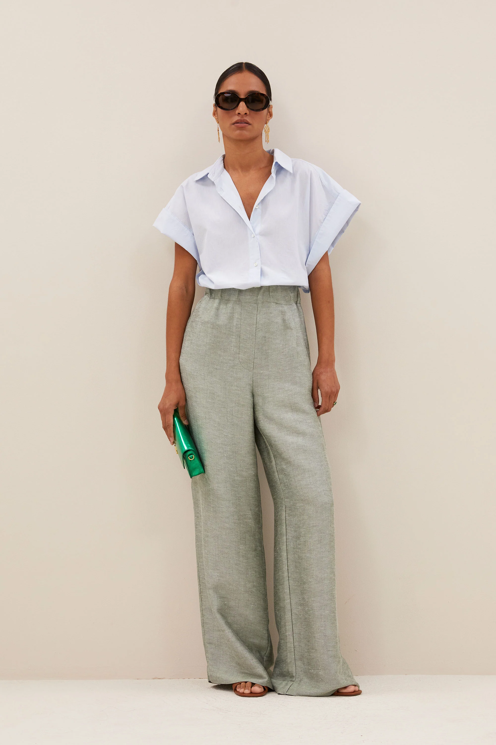 celin gloss pants | light mint - Image 2