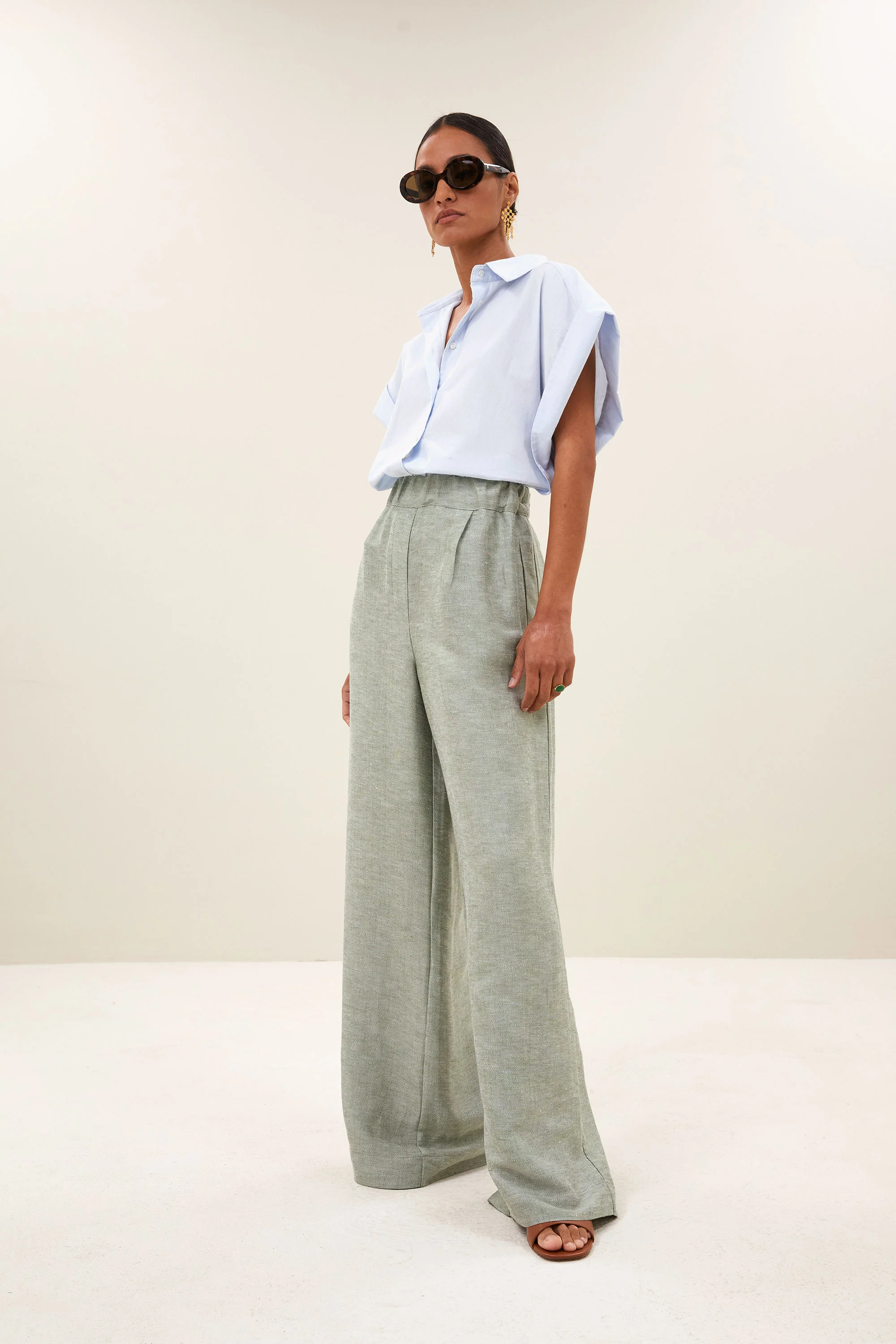 celin gloss pants | light mint - Image 4