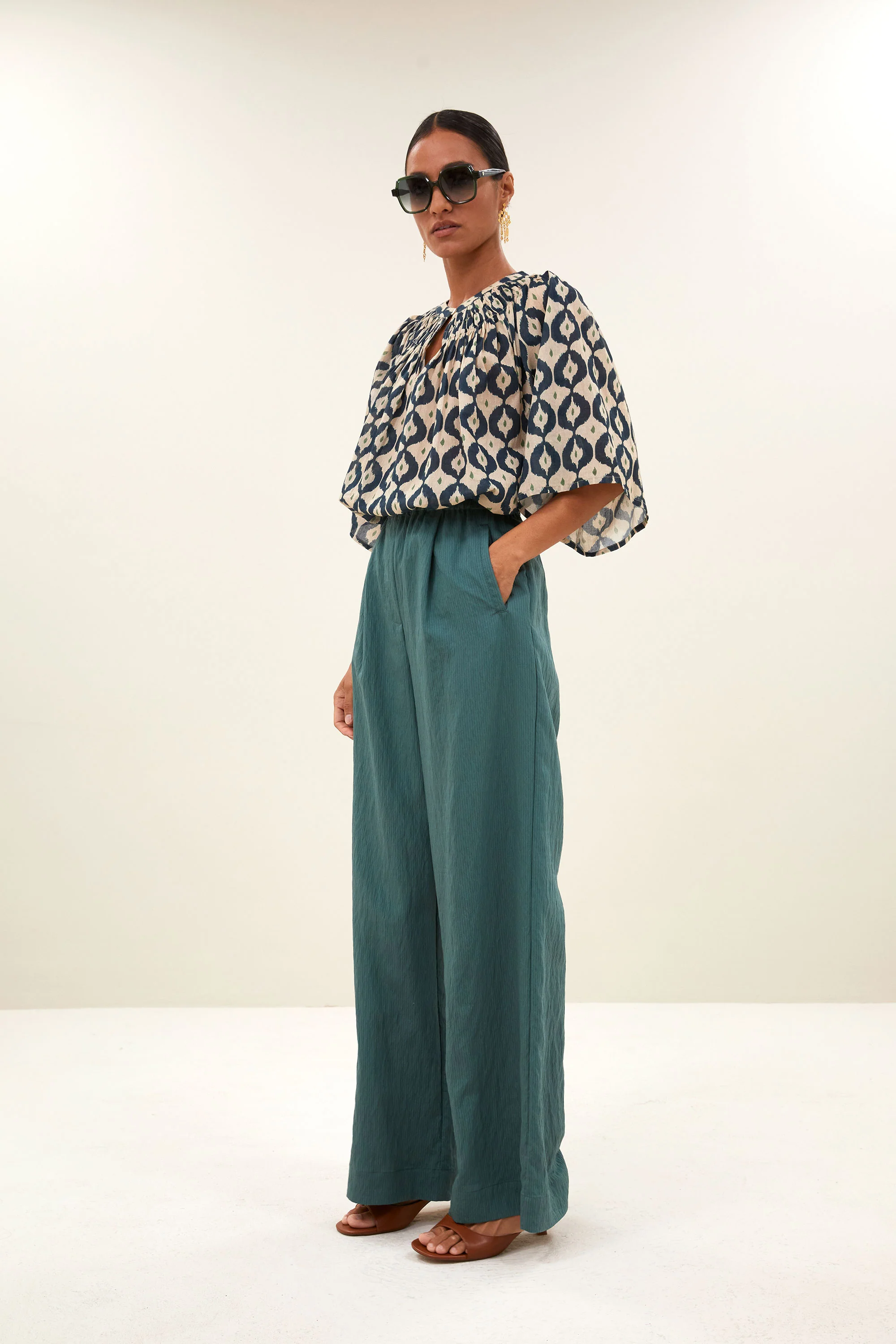 celin stripe pants | vintage green - Image 3