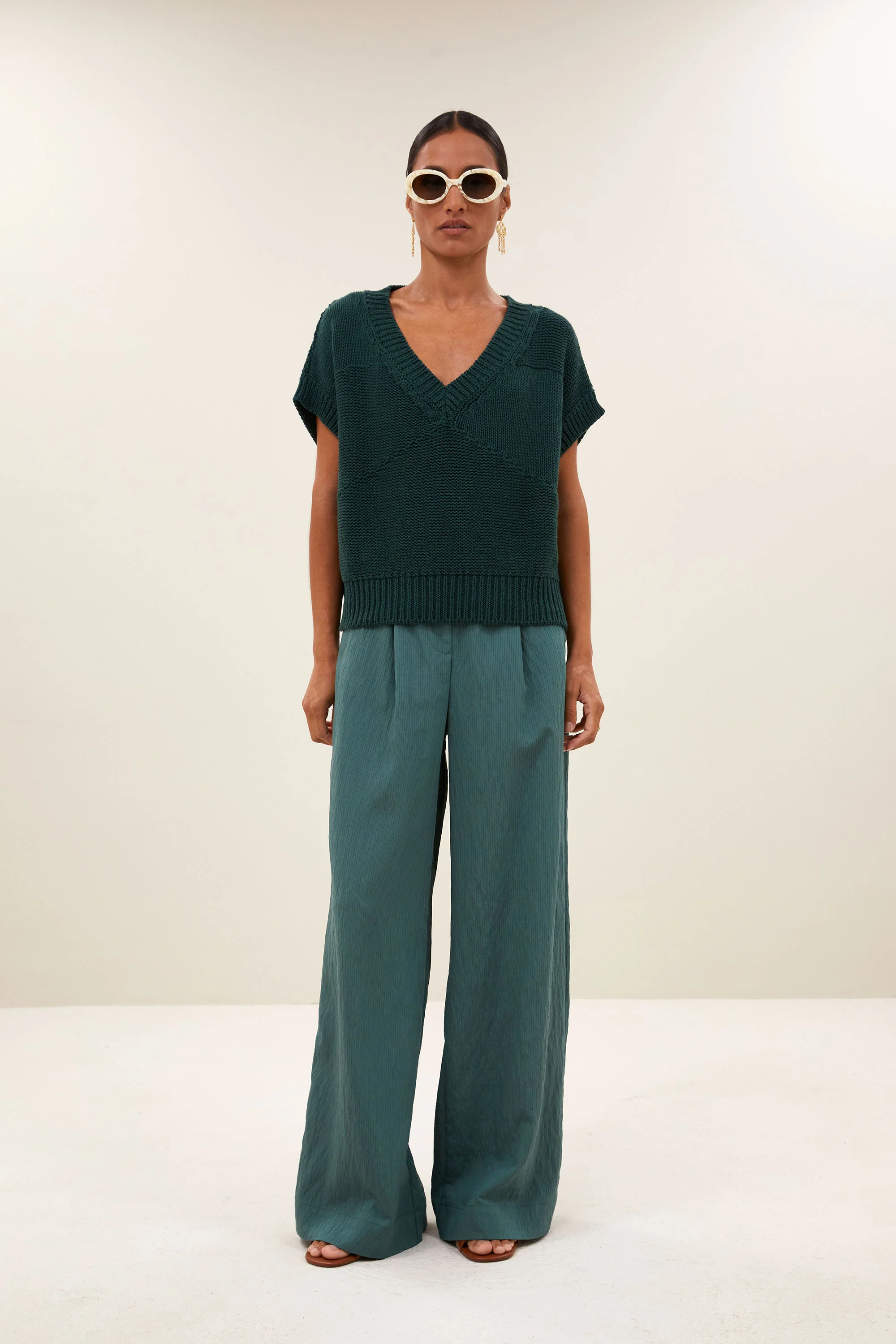 celin stripe pants | vintage green - Image 6