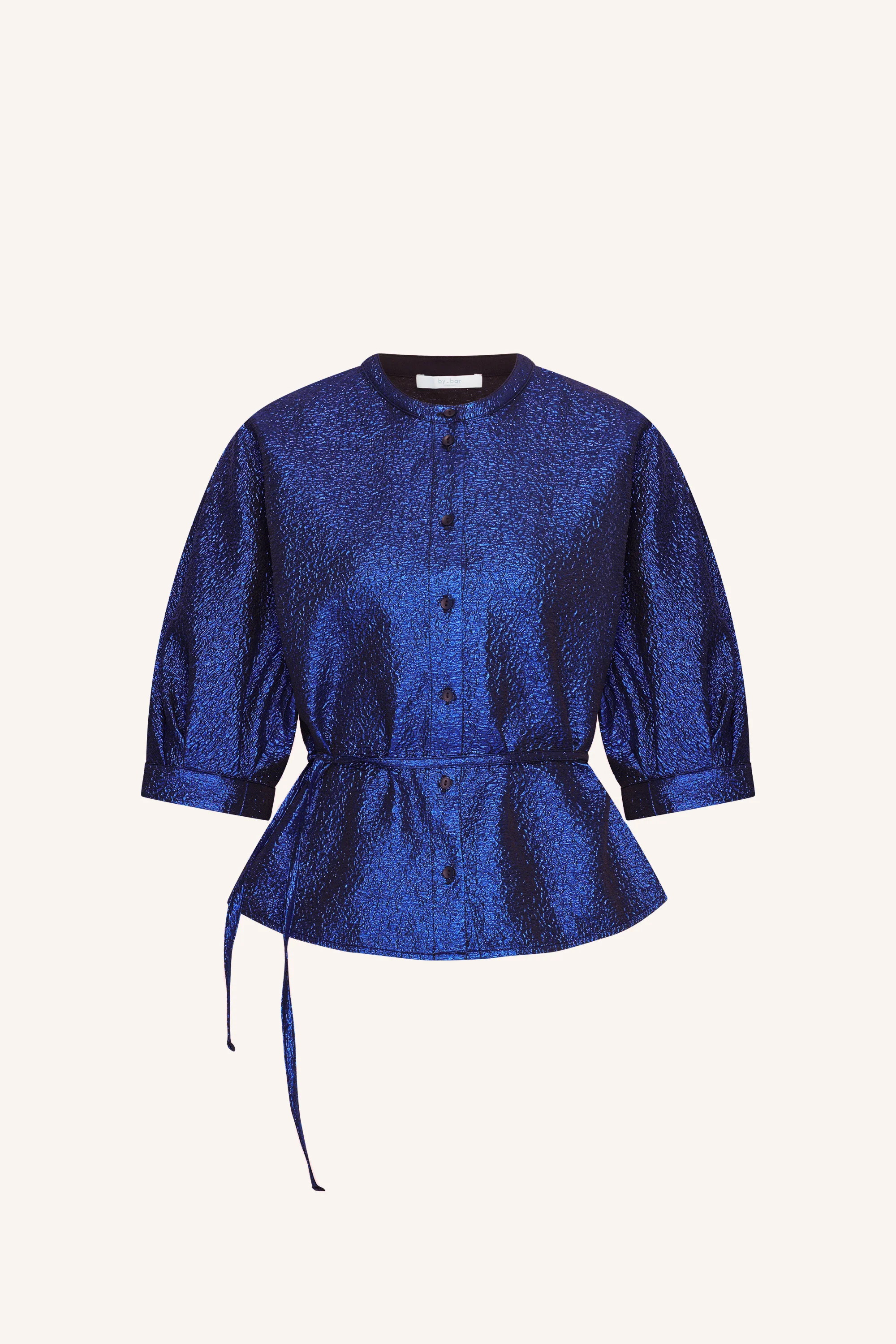 christi metallic blouse | azul blue - Image 6