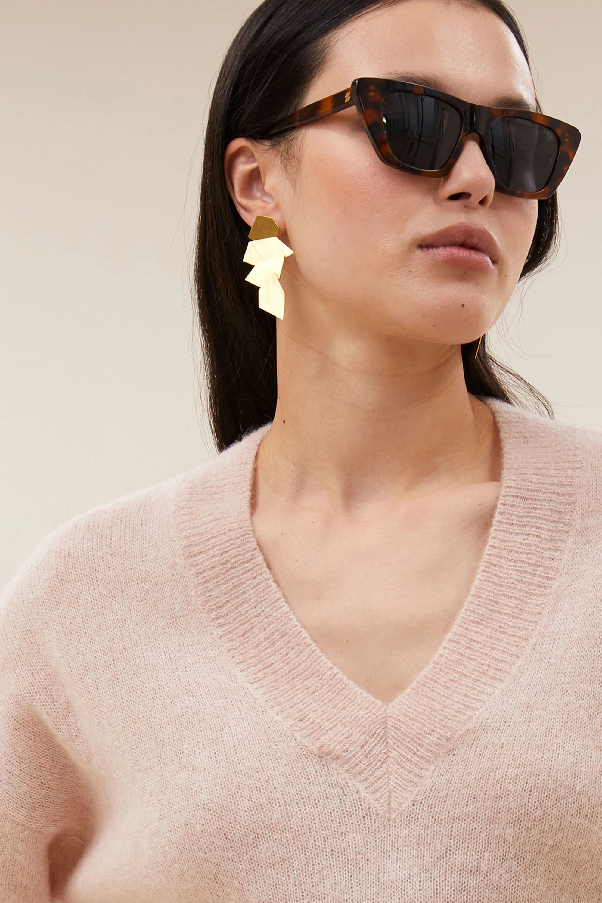 crystal earring | gold - Image 3