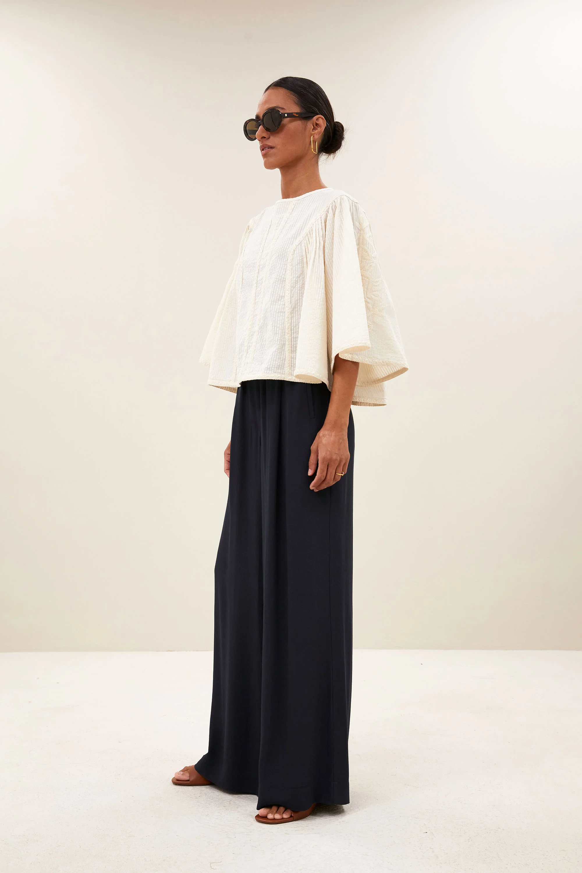 davin seersucker blouse | off white - Image 4