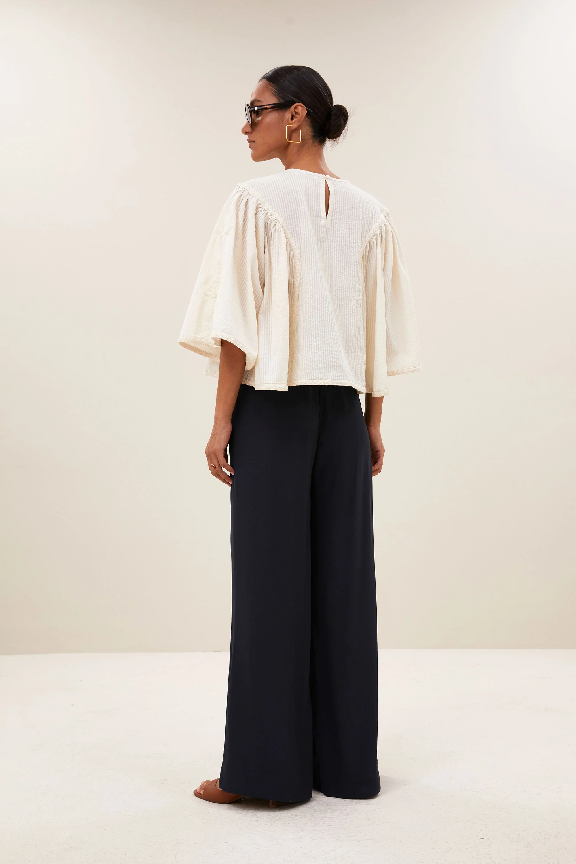 davin seersucker blouse | off white - Image 5