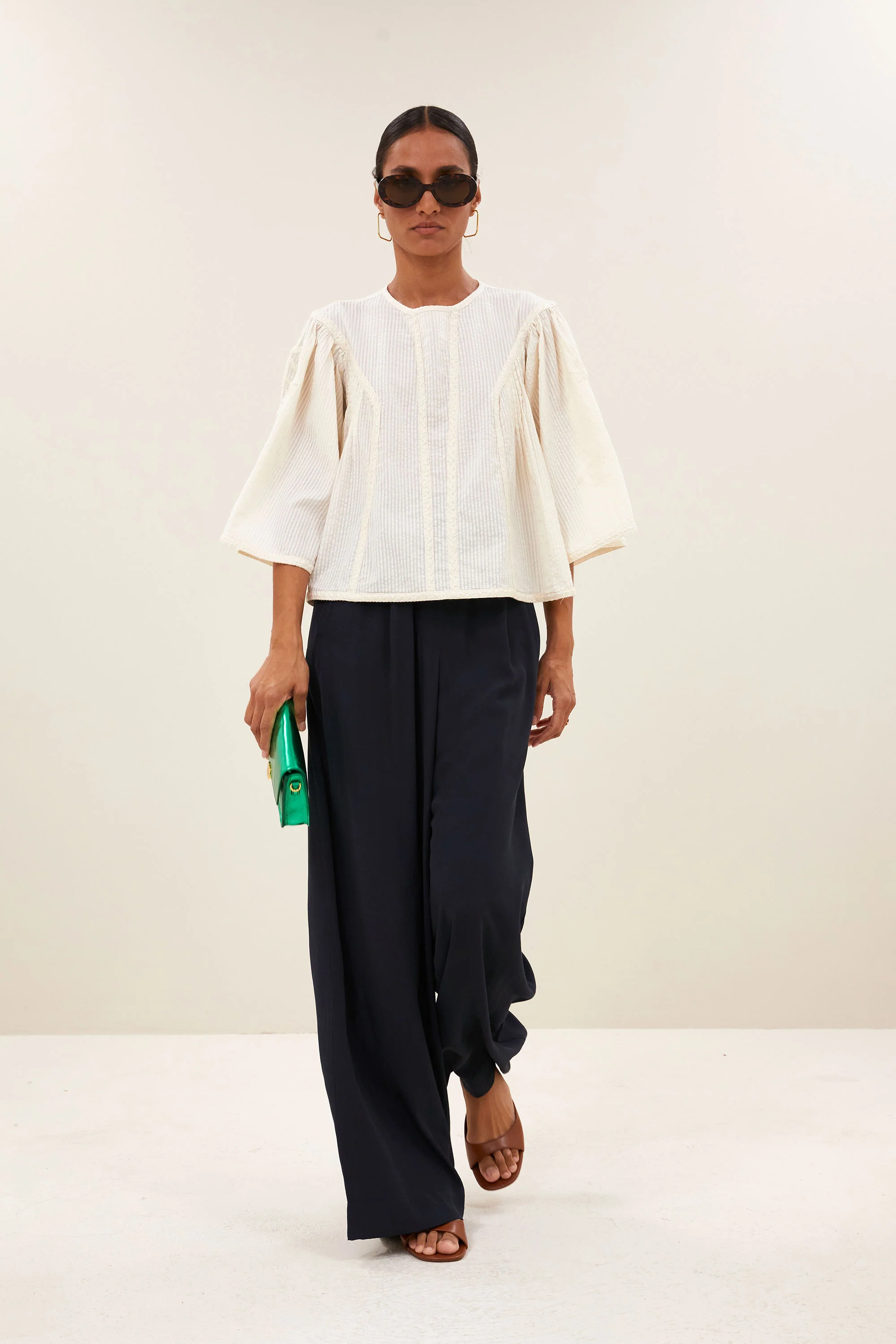 davin seersucker blouse | off white - Image 6
