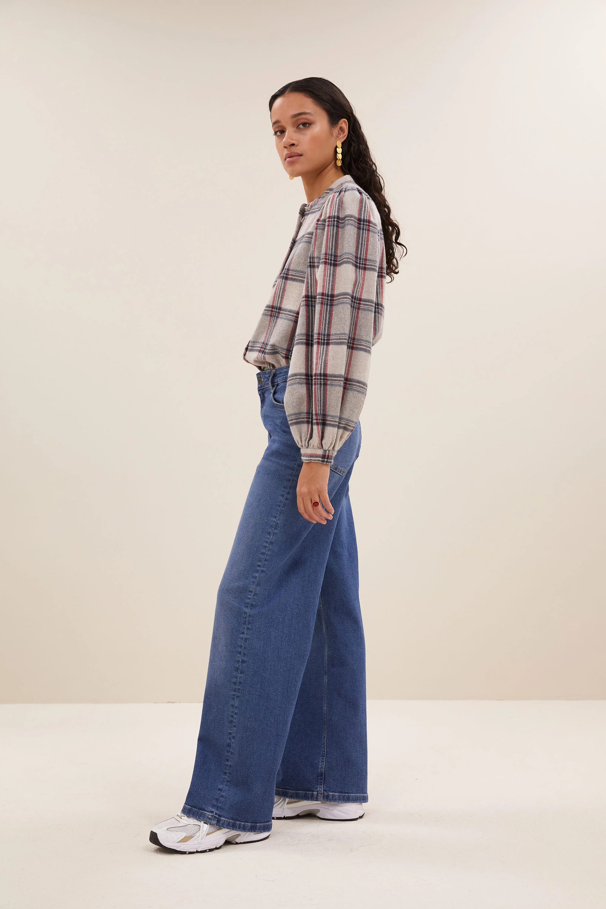 day check blouse | stone check - Image 3