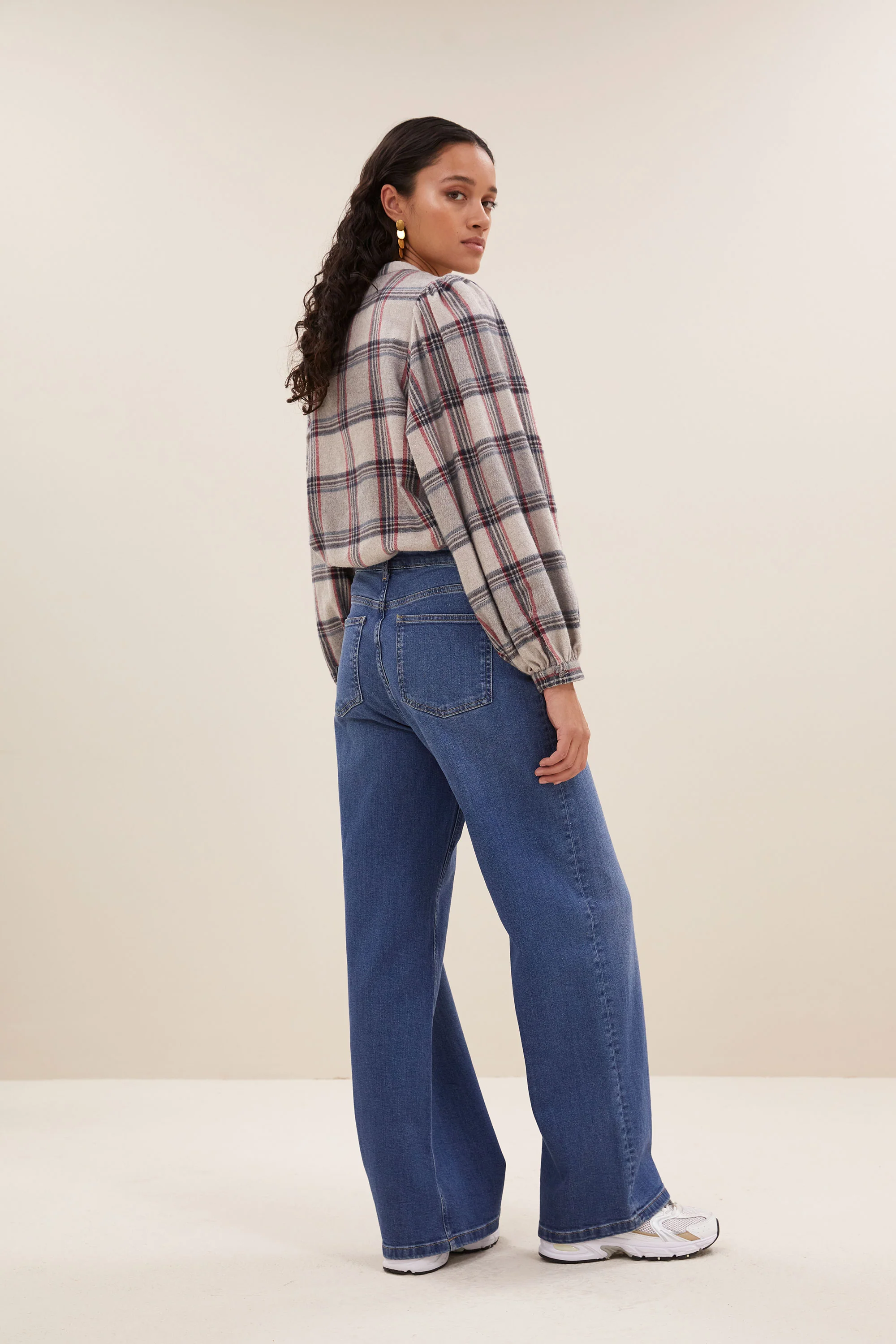 day check blouse | stone check - Image 4