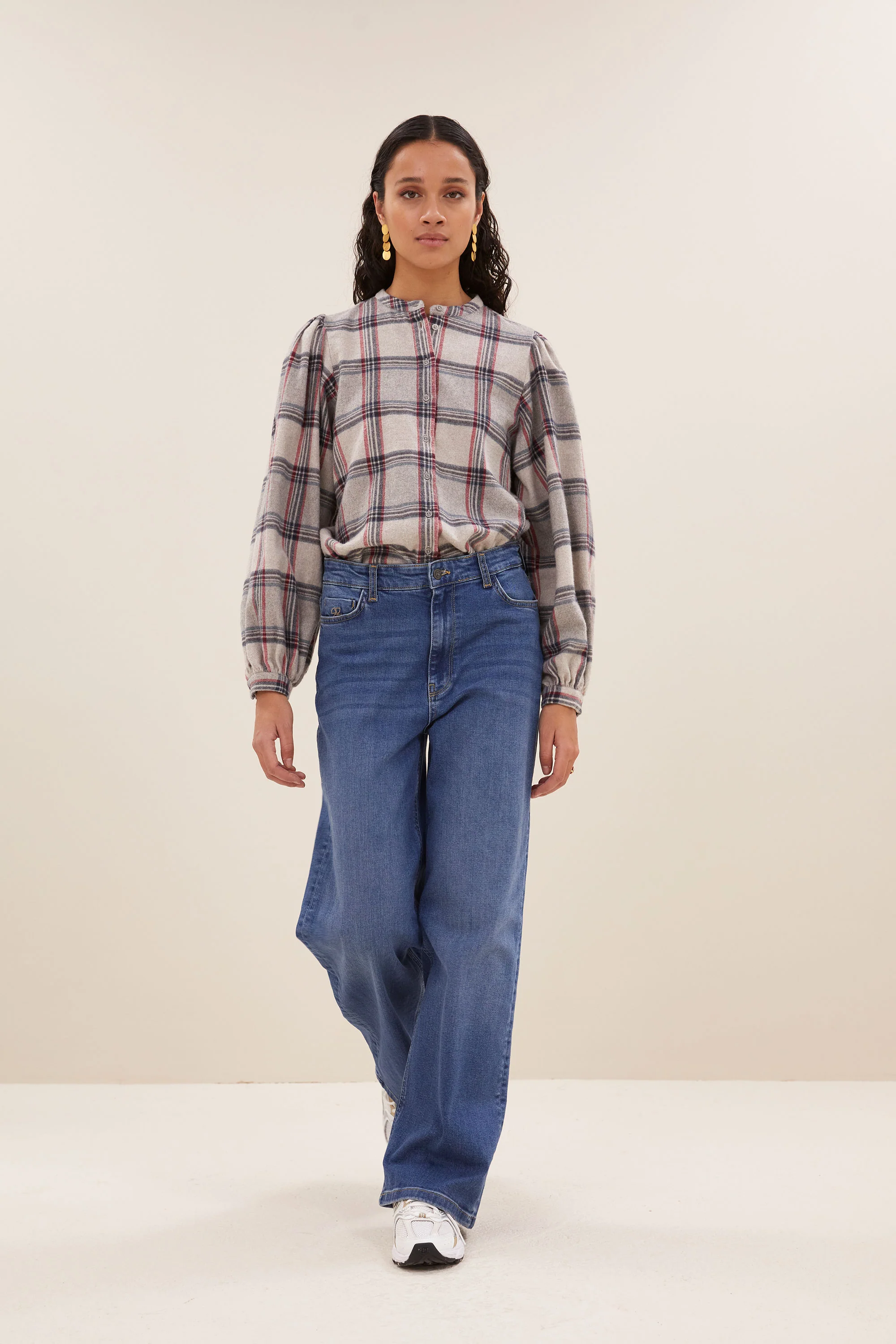 day check blouse | stone check - Image 5