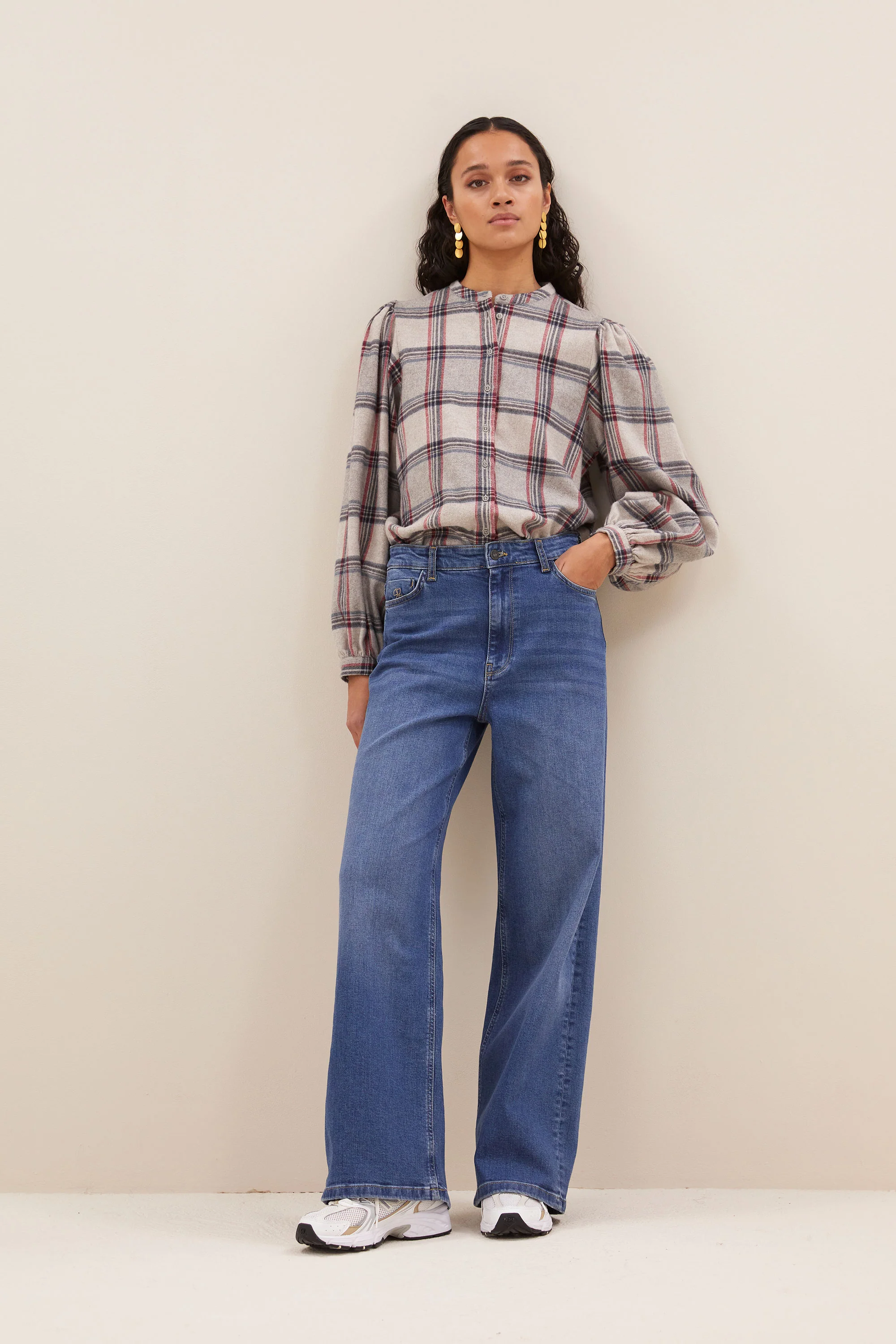 day check blouse | stone check - Image 6