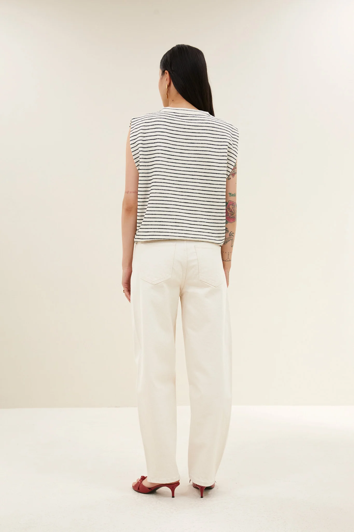 diede heavy jersey stripe top | jet black stripe - Image 4