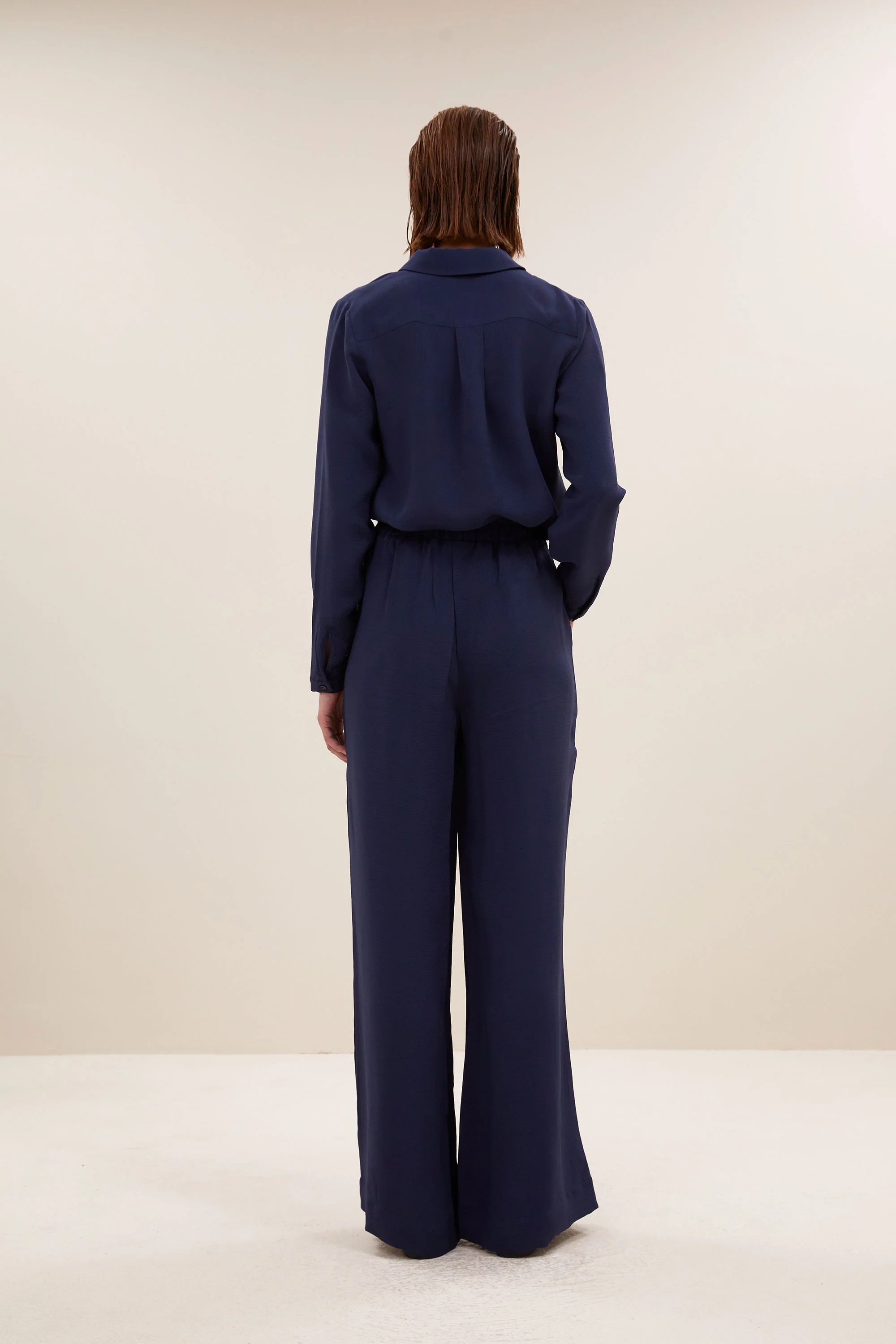 donna satin stripe blouse | evening blue - Image 4