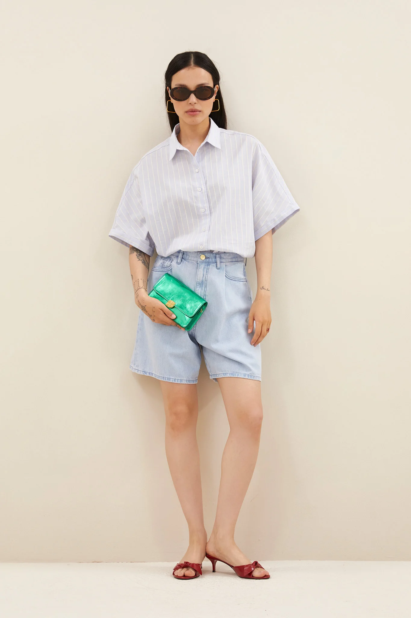 elisa denim shorts | light denim - Image 2