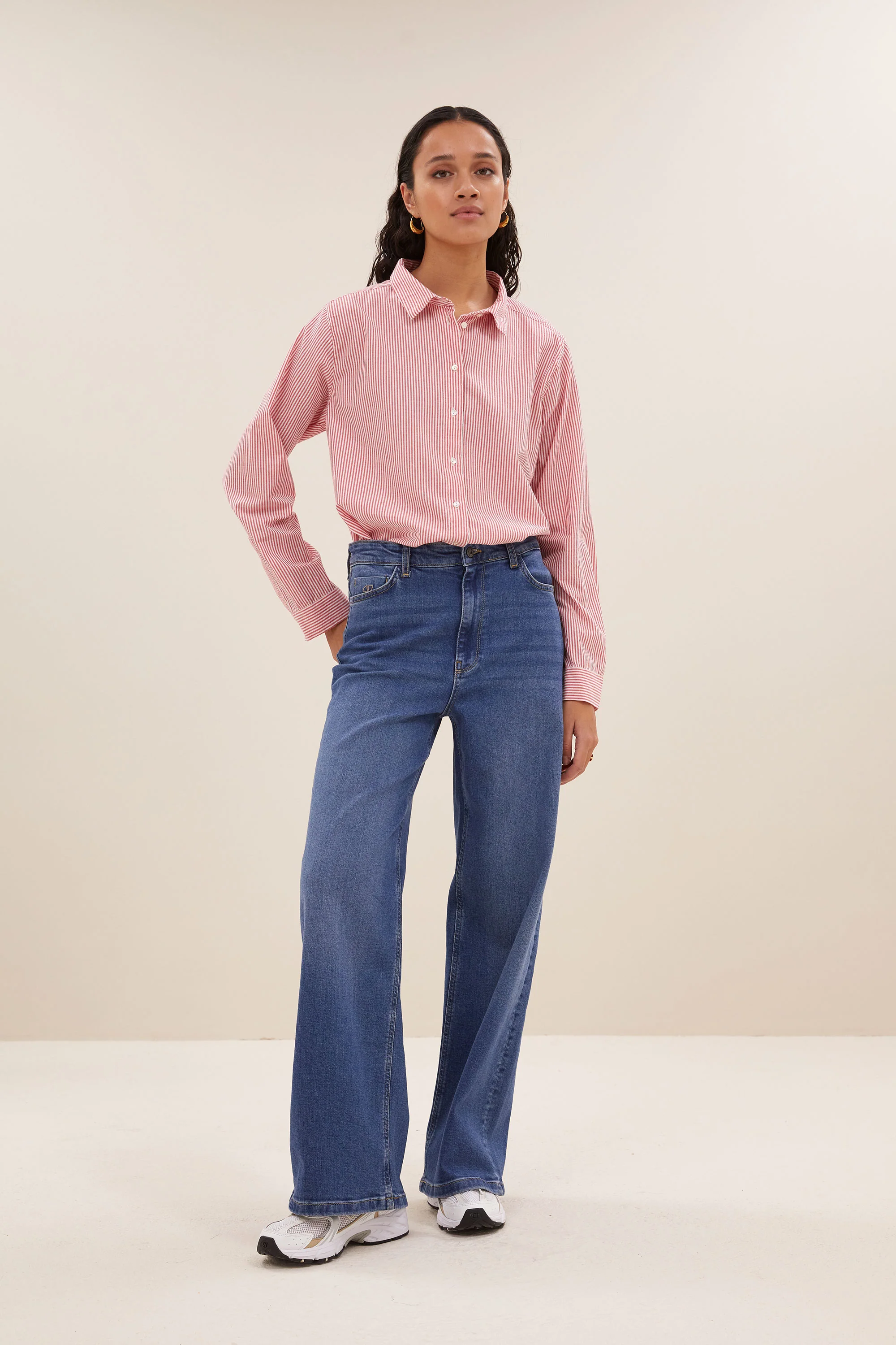 flo stripe blouse | red pinstripe - Image 5