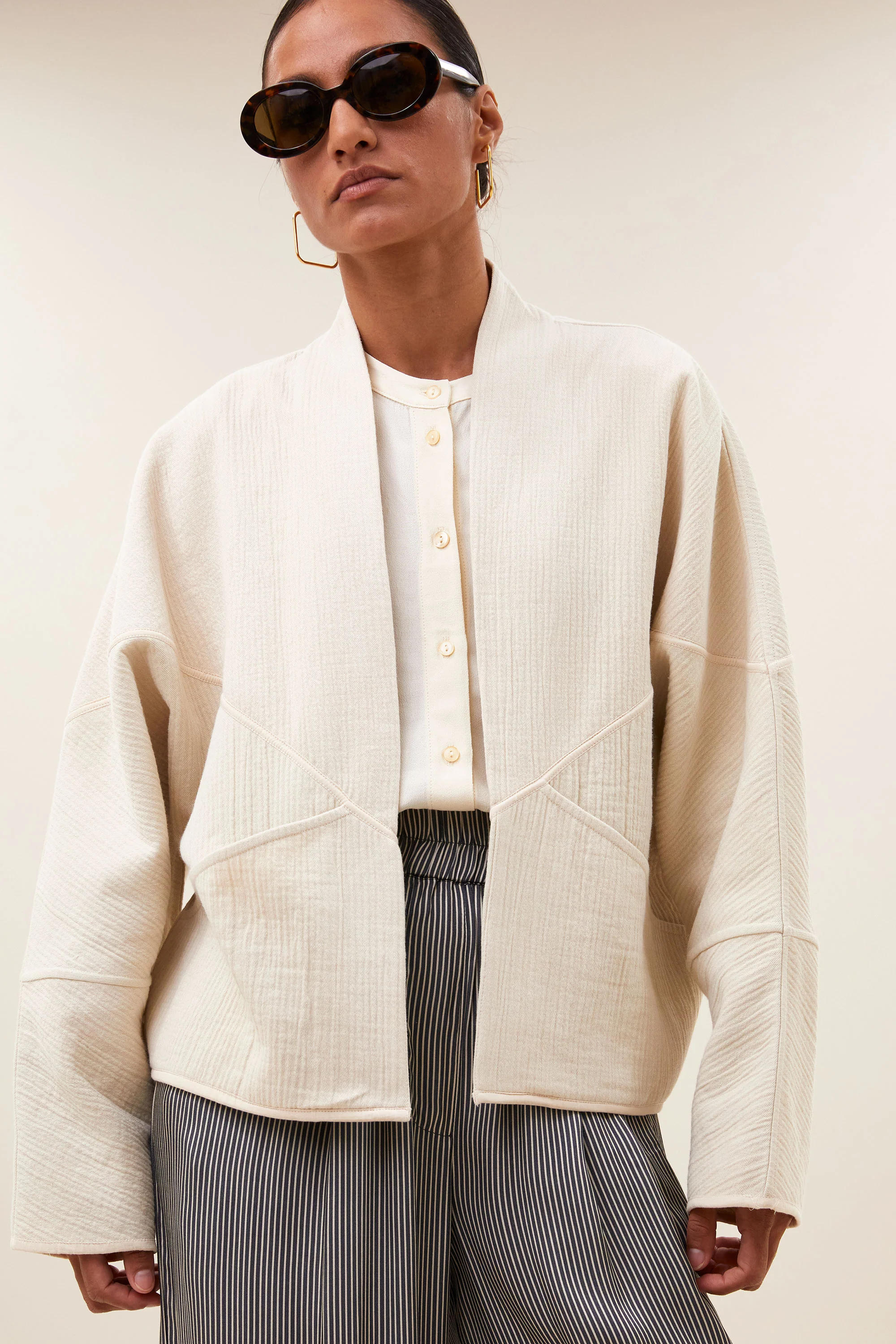 flora cotton jacket | light chalk - Image 3