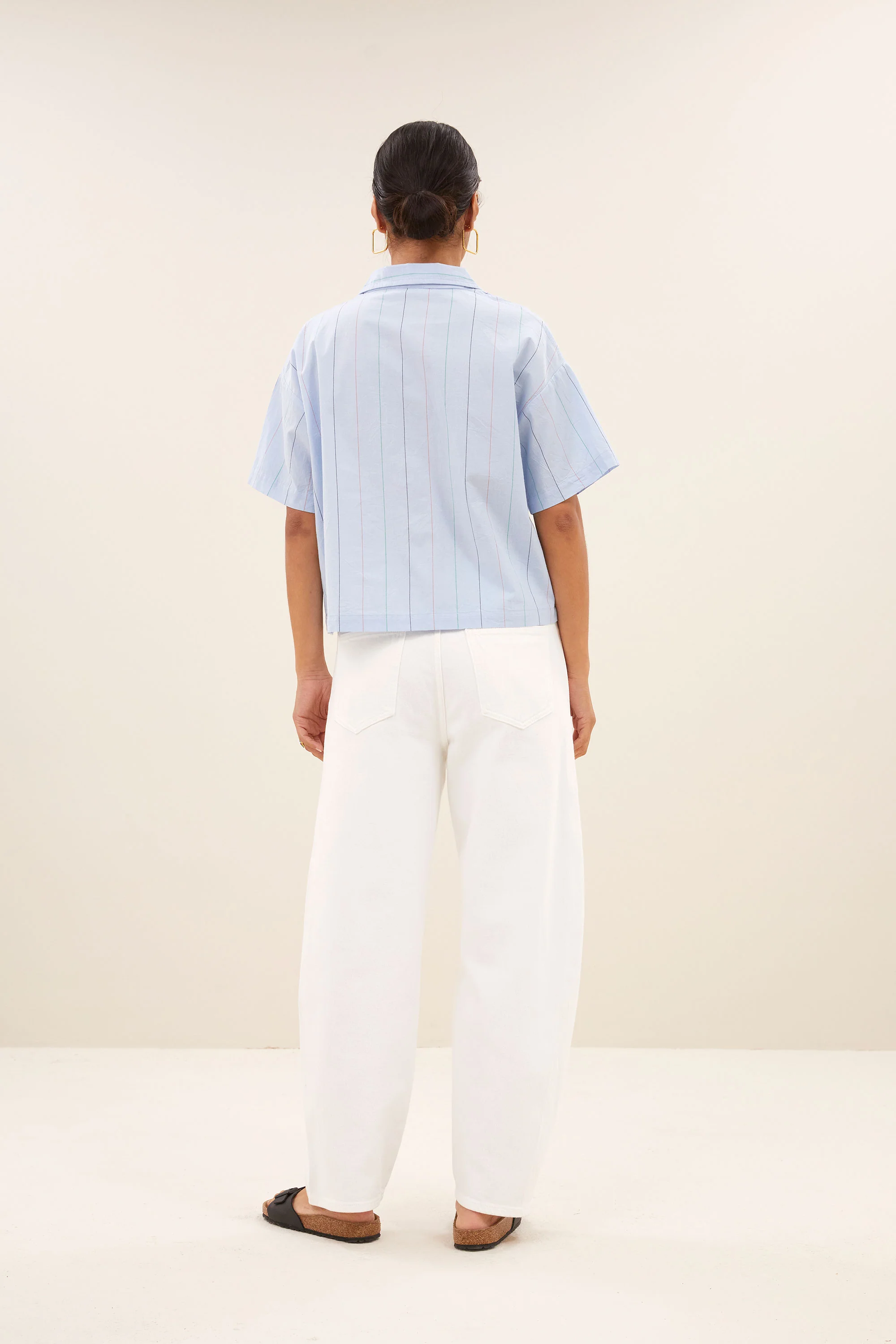 jake stripe chambray blouse | light blue stripe - Image 4