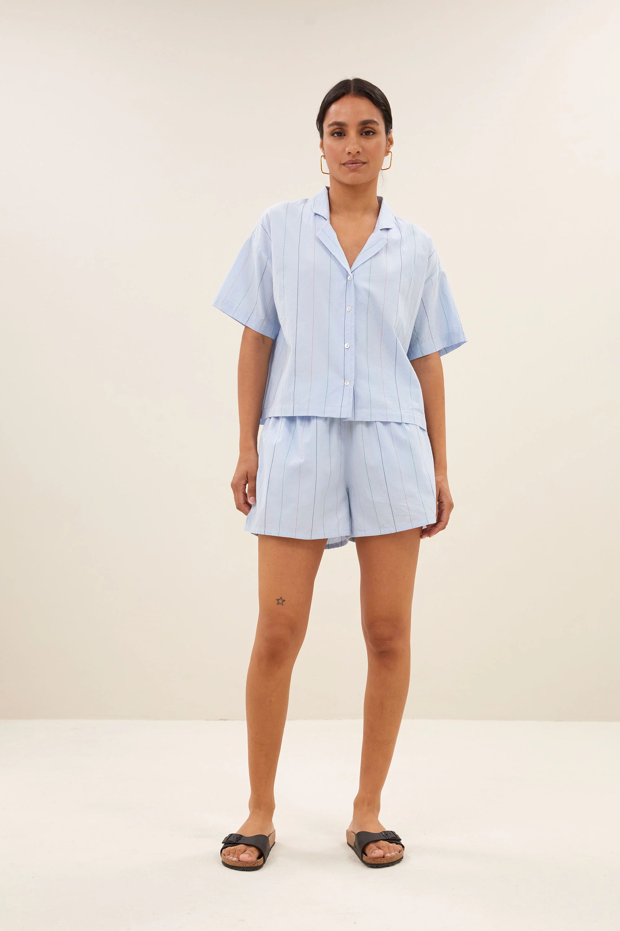 jake stripe chambray blouse | light blue stripe - Image 7