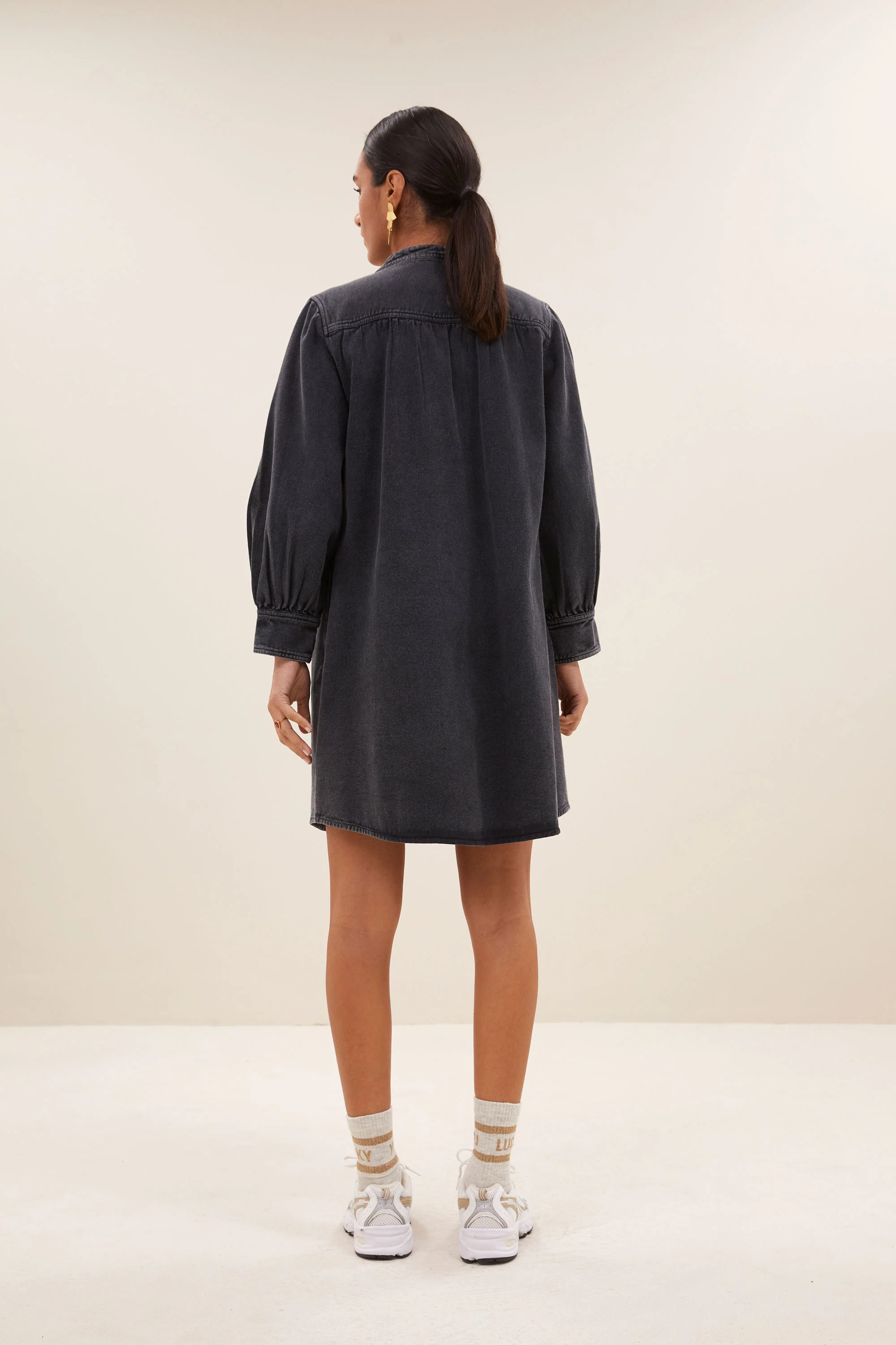 jina twill dress | jet black - Image 3