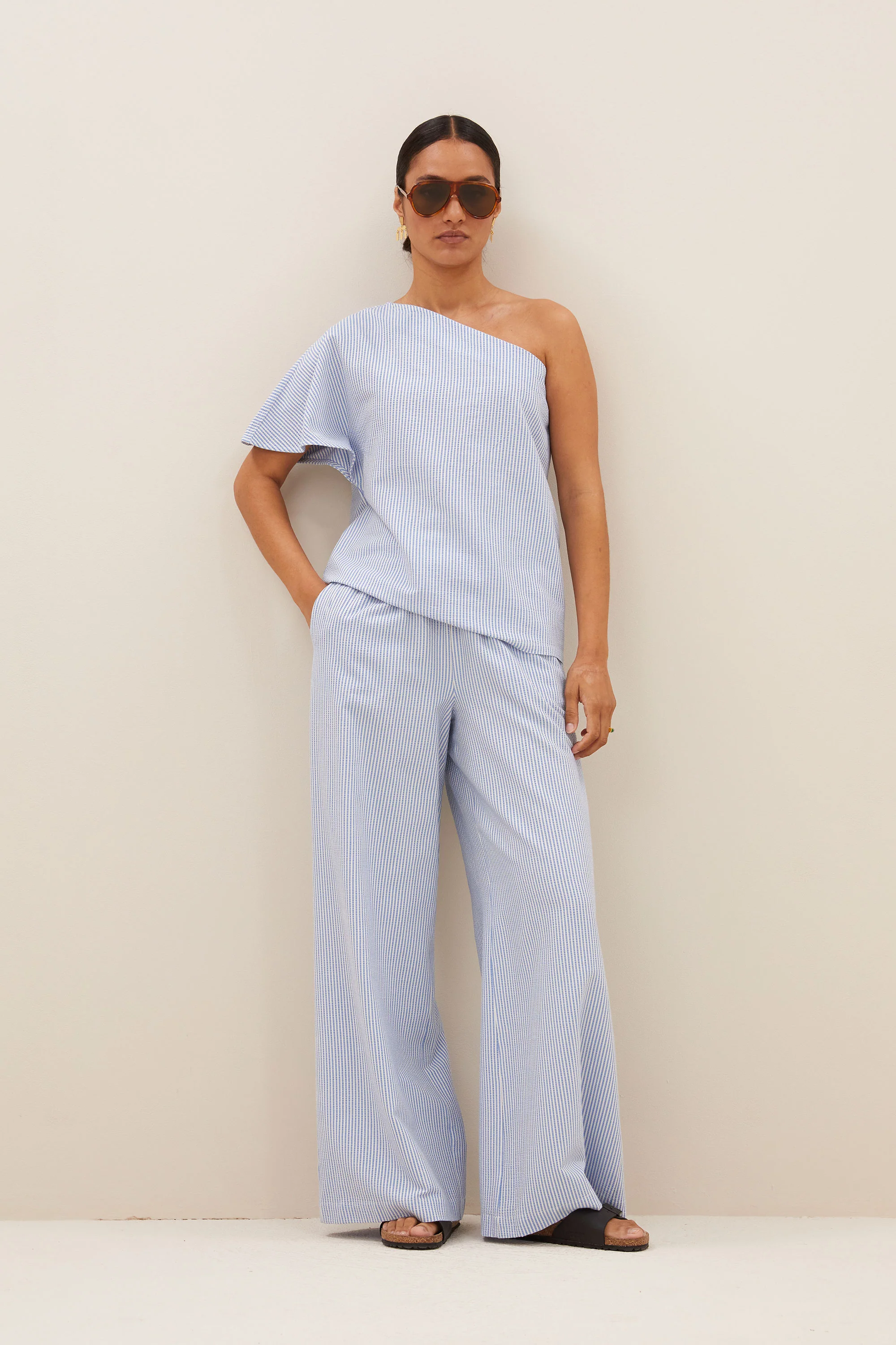 joe stripe blouse | blue seer stripe - Image 5