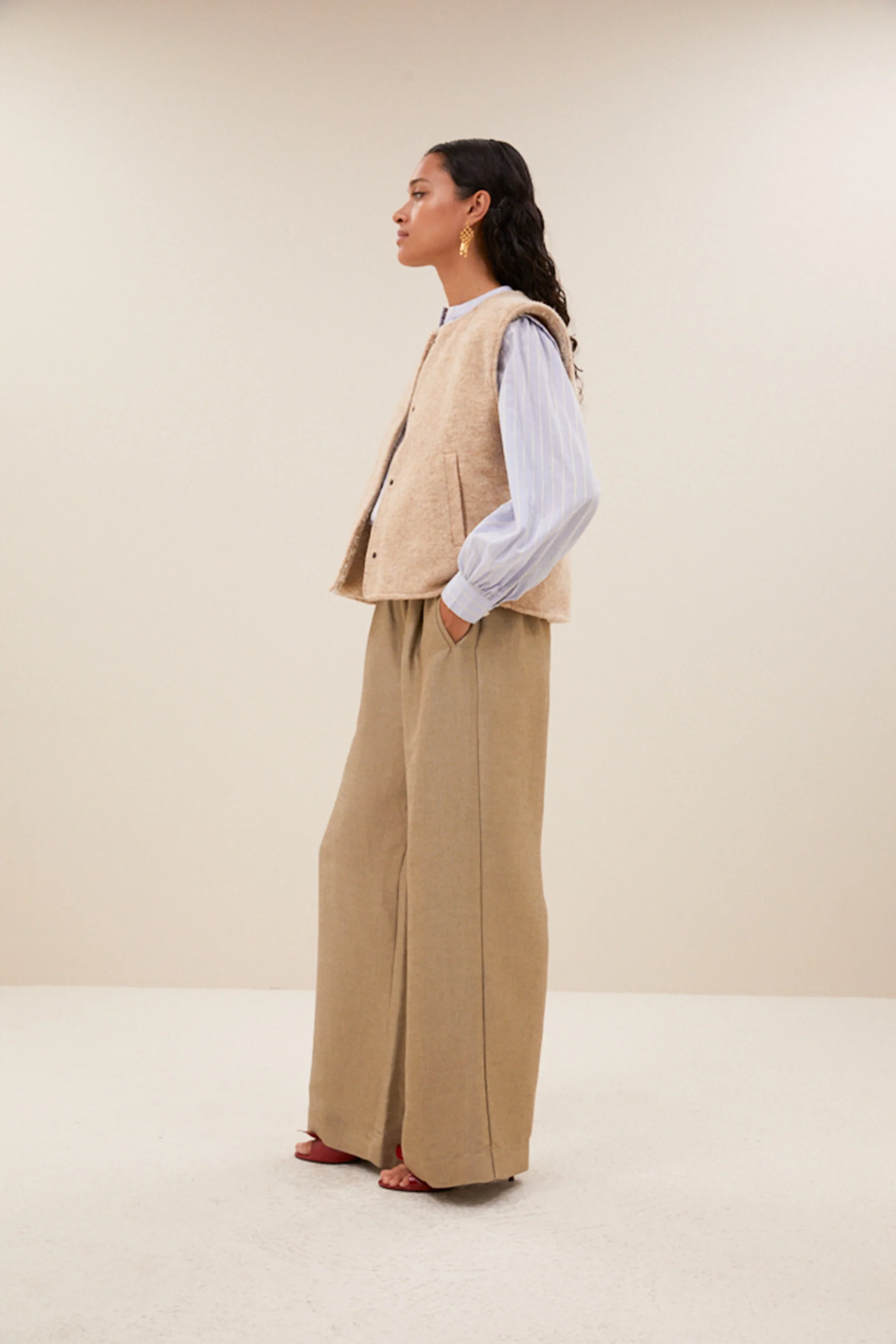 joelle wool jacket | sand melange - Image 3