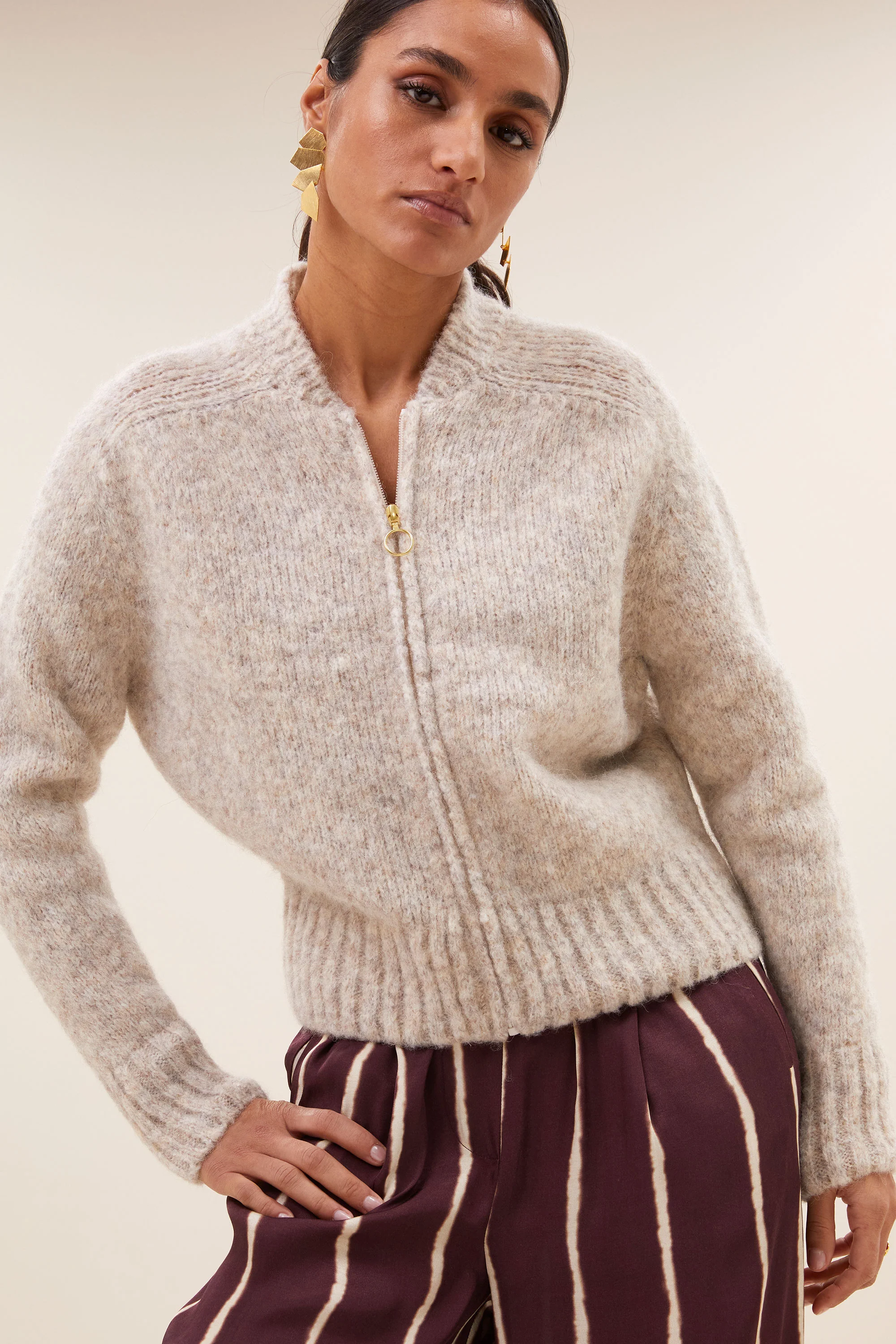 jonas zipp cardigan | stone melee