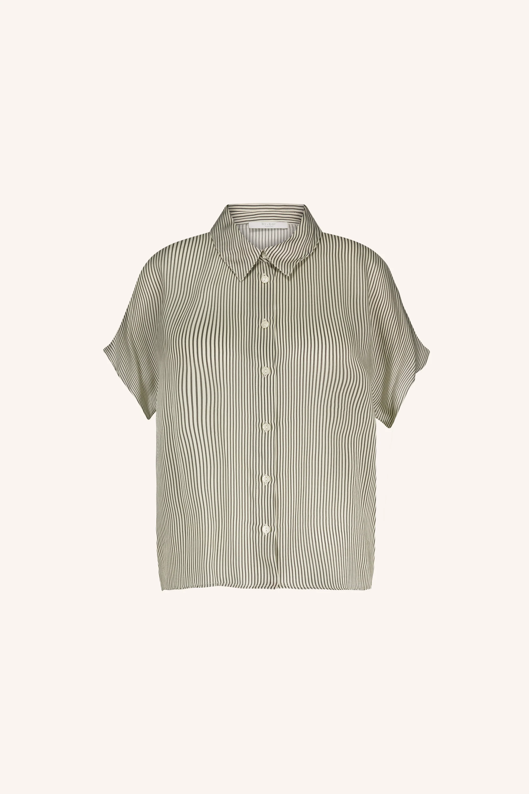 karly viscose stripe blouse | graphite stripe print - Image 7