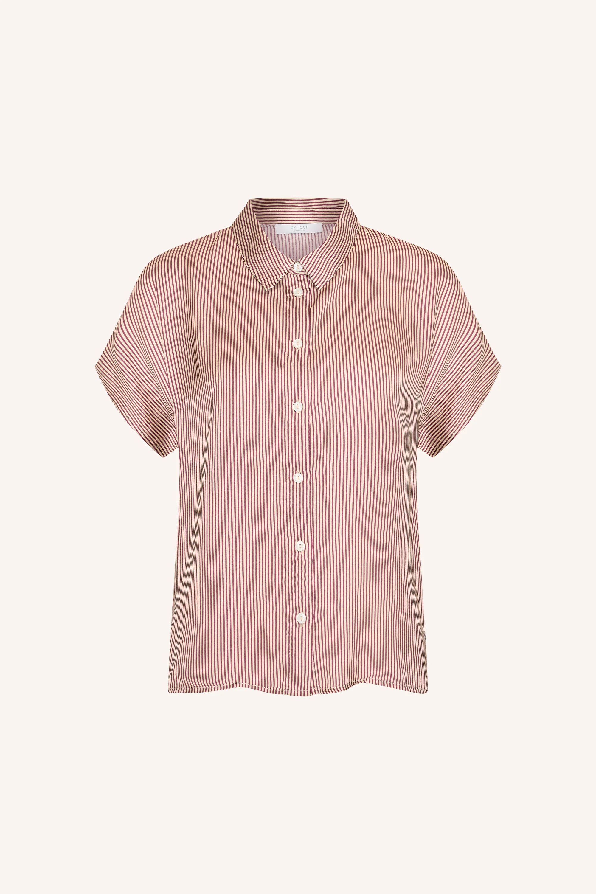 karly viscose stripe blouse | wine stripe - Image 7