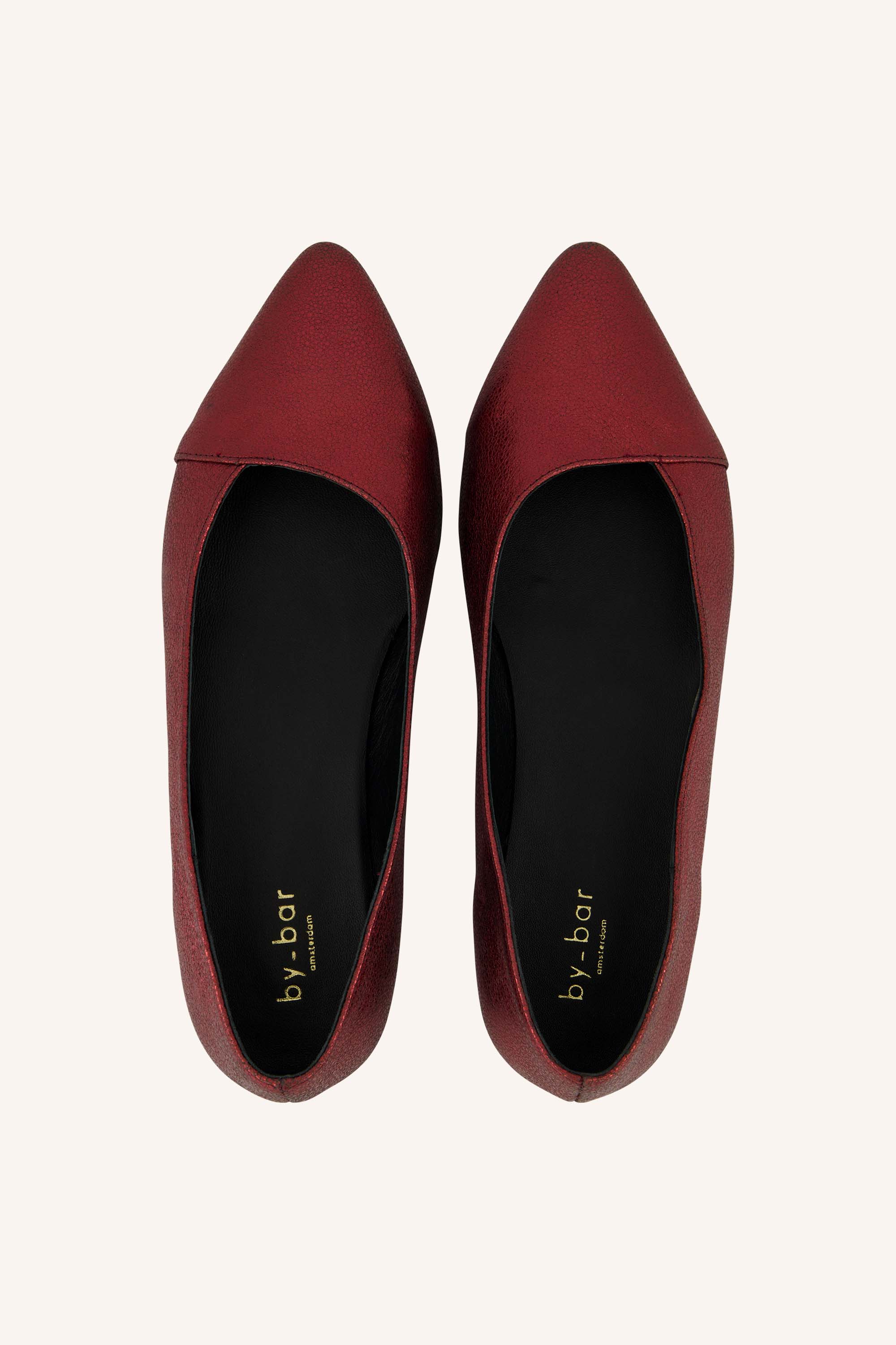 leather metallic ballerina | very berry - Image 3