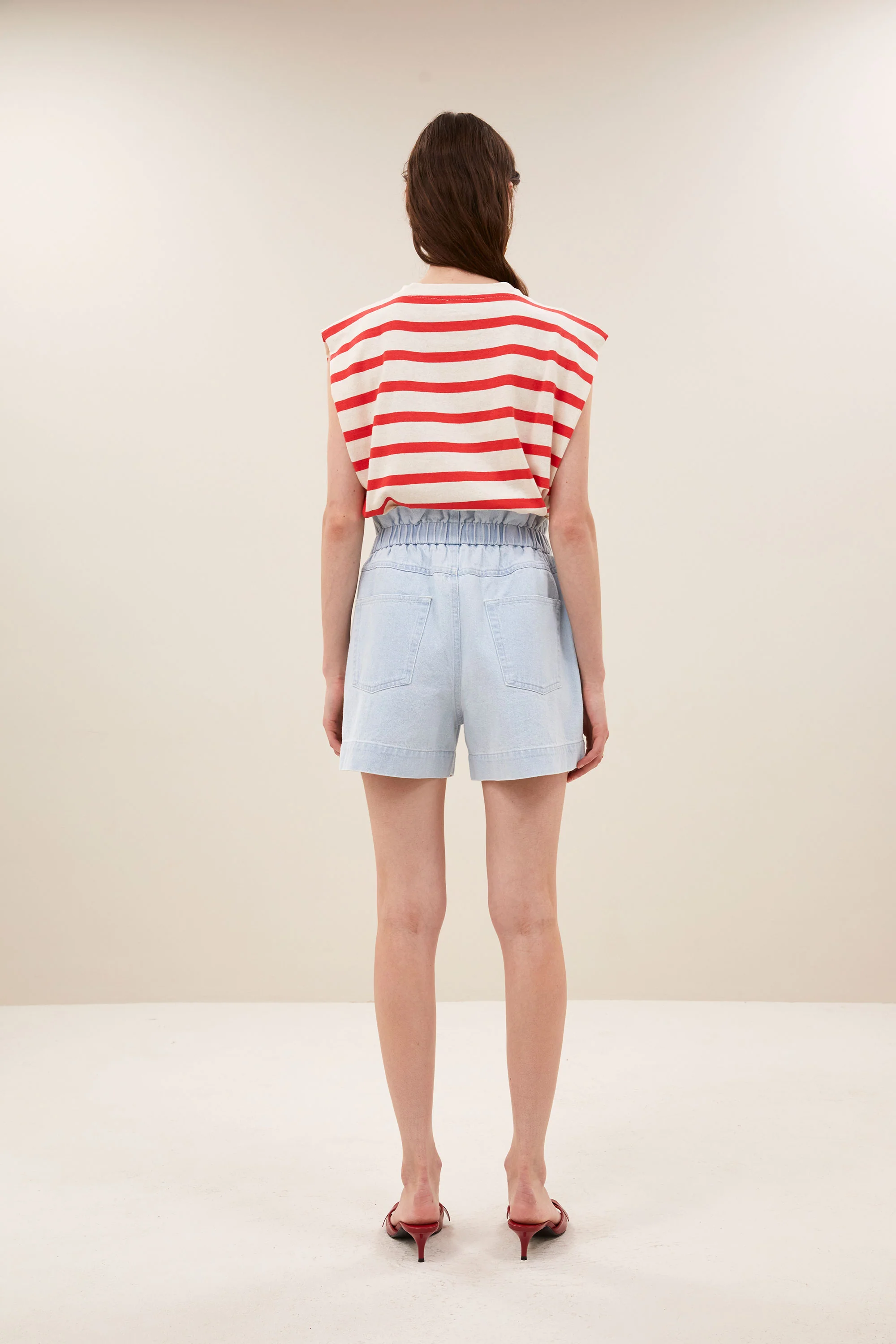 leon bleached denim short | bleached denim - Image 3
