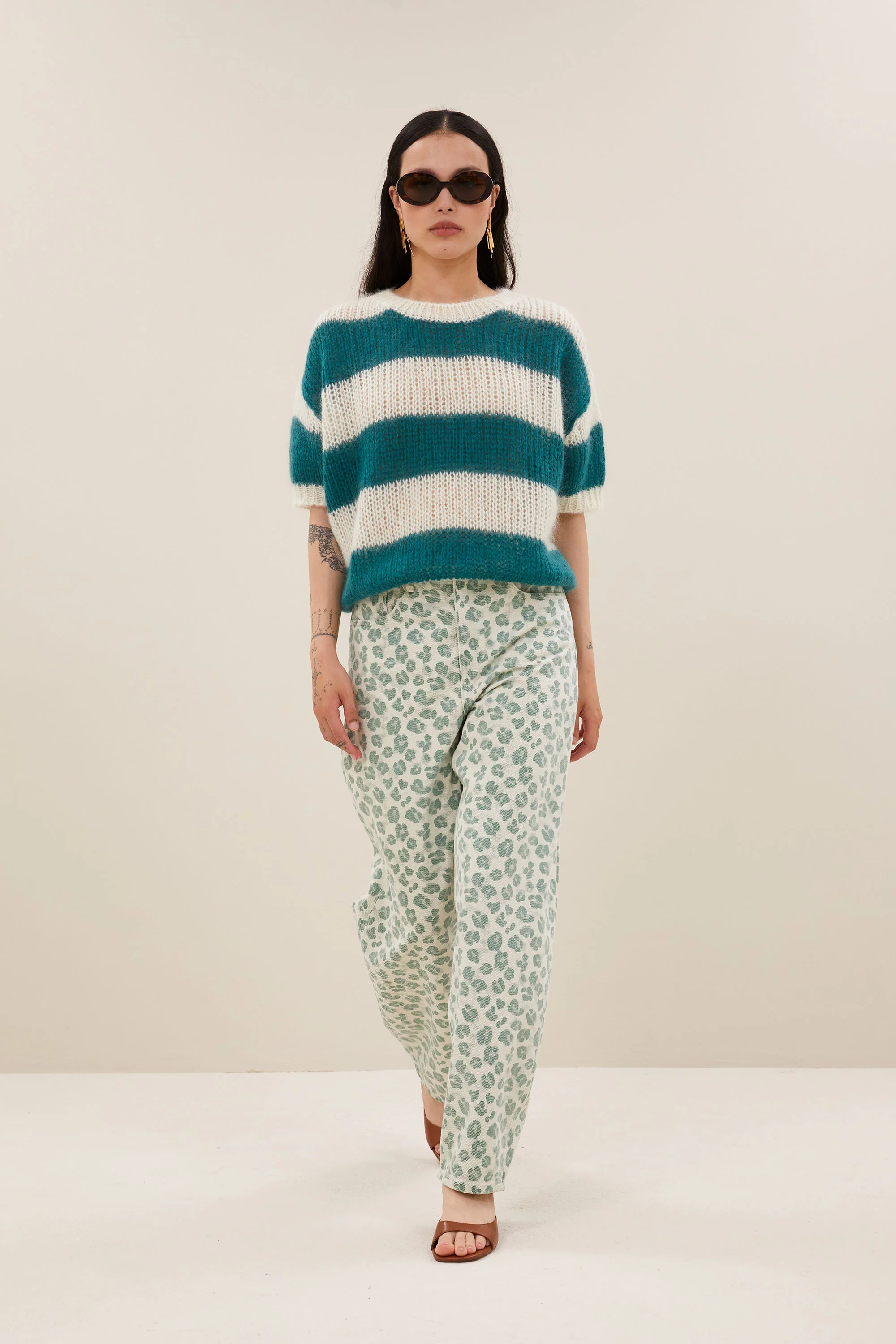 lew green cheetah pants | green cheetah - Image 5