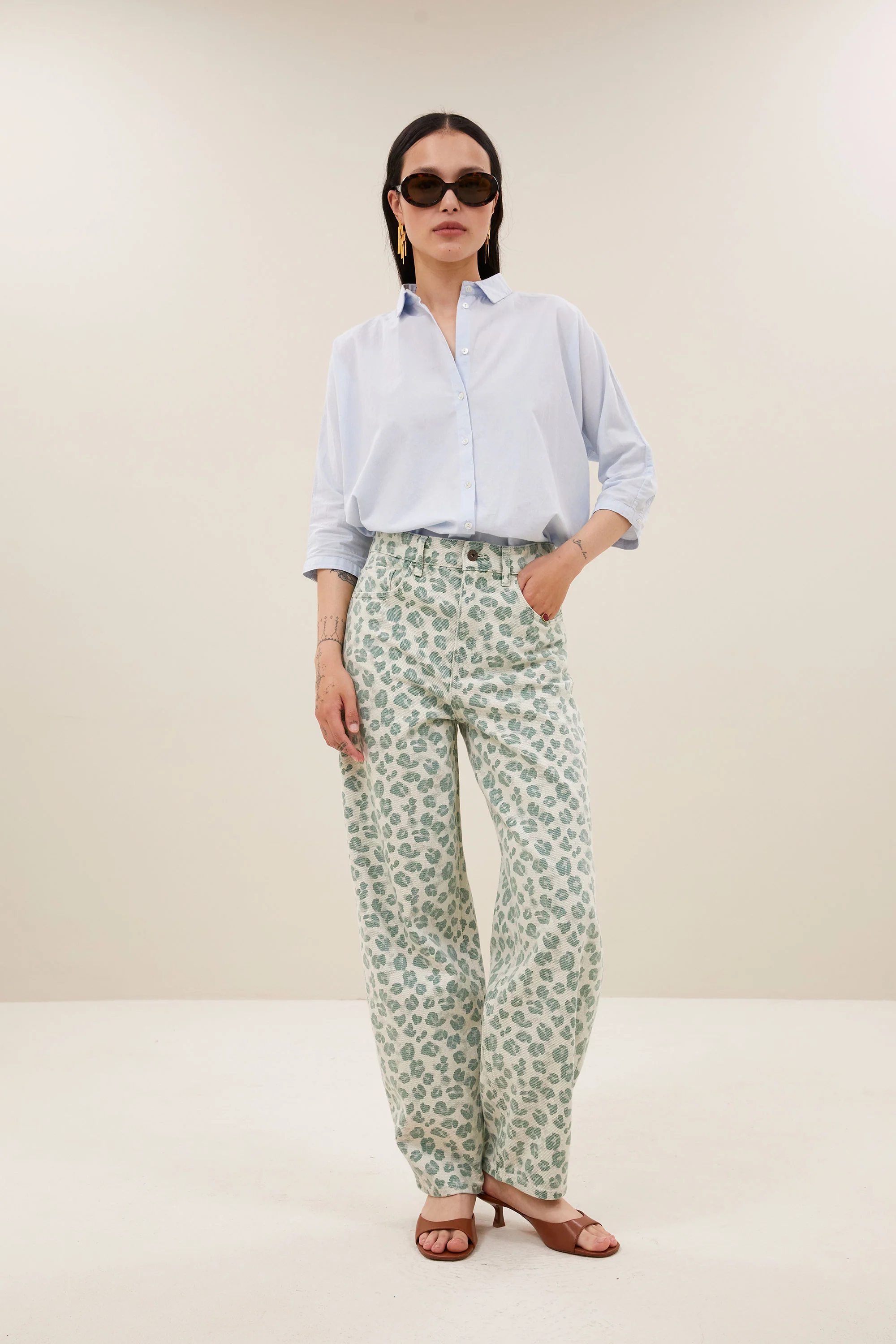 lew green cheetah pants | green cheetah - Image 6