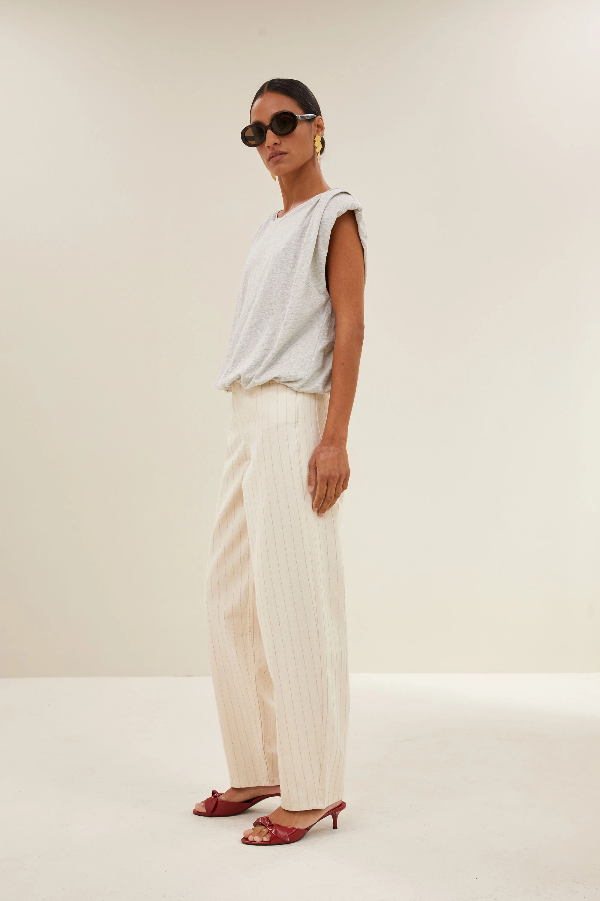 lew silver stripe pants | silver stripe - Image 3