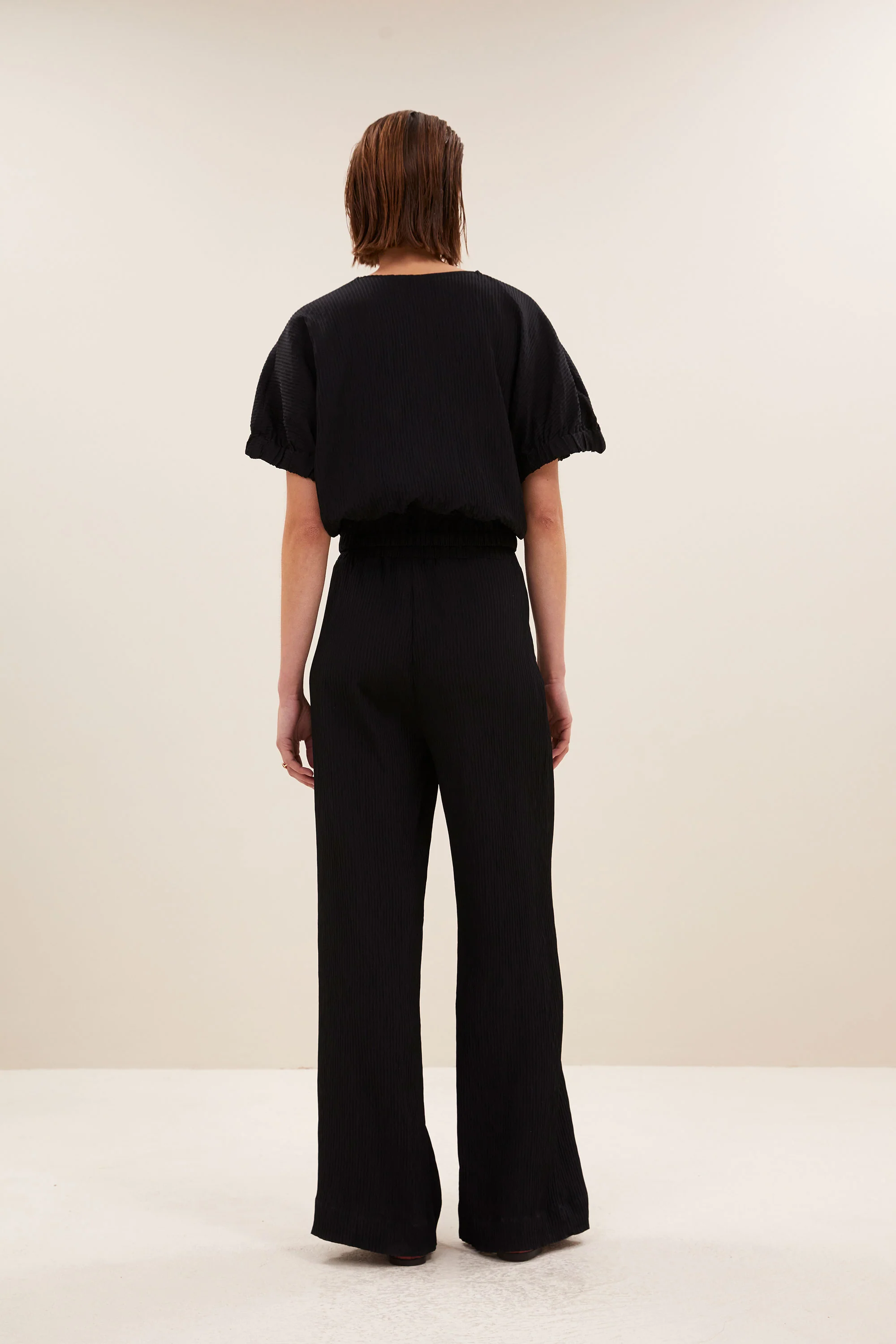 mabel structure stripe blouse | jet black - Image 5