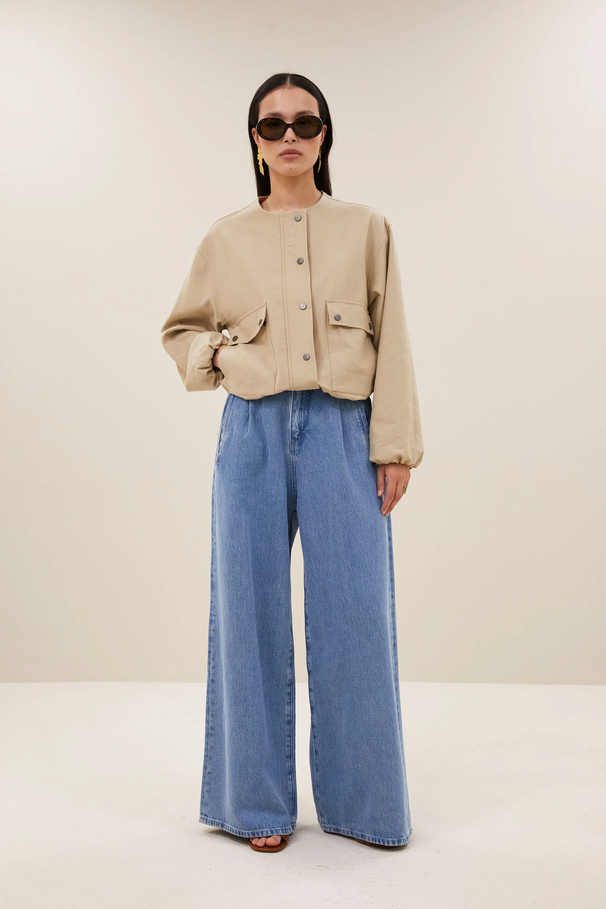 maggie canvas jacket | dark sand - Image 3