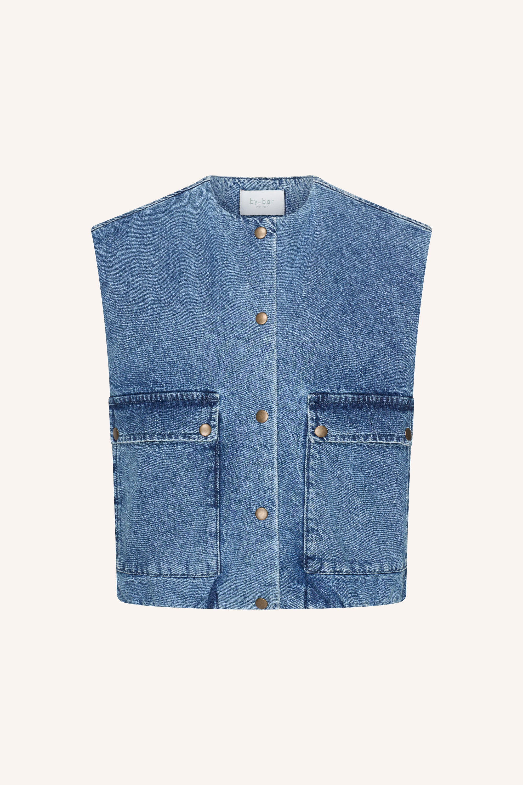 Maggie denim sleeveless jacket | mid denim - Image 8