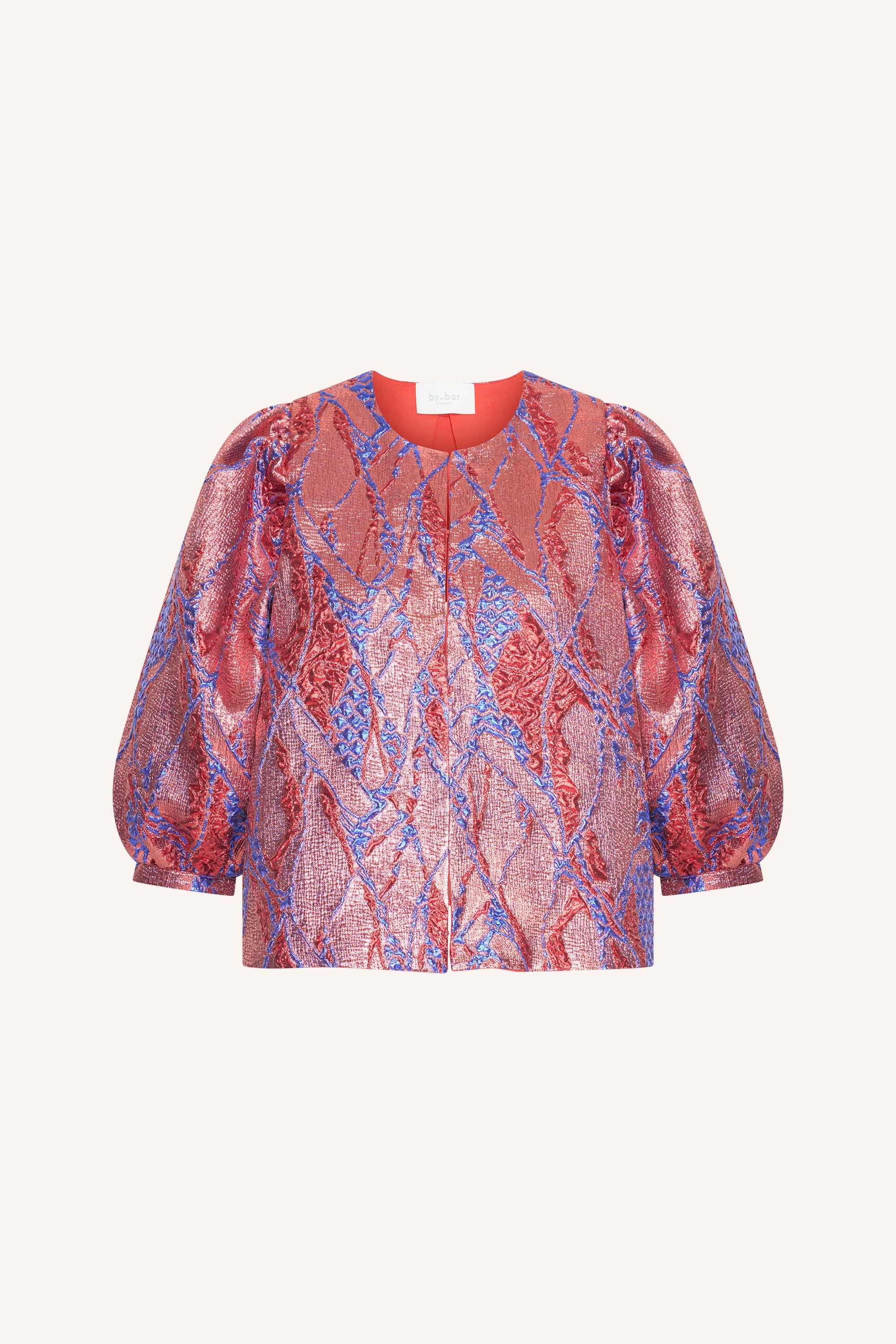 mauri jacquard blouse | coral - Image 6