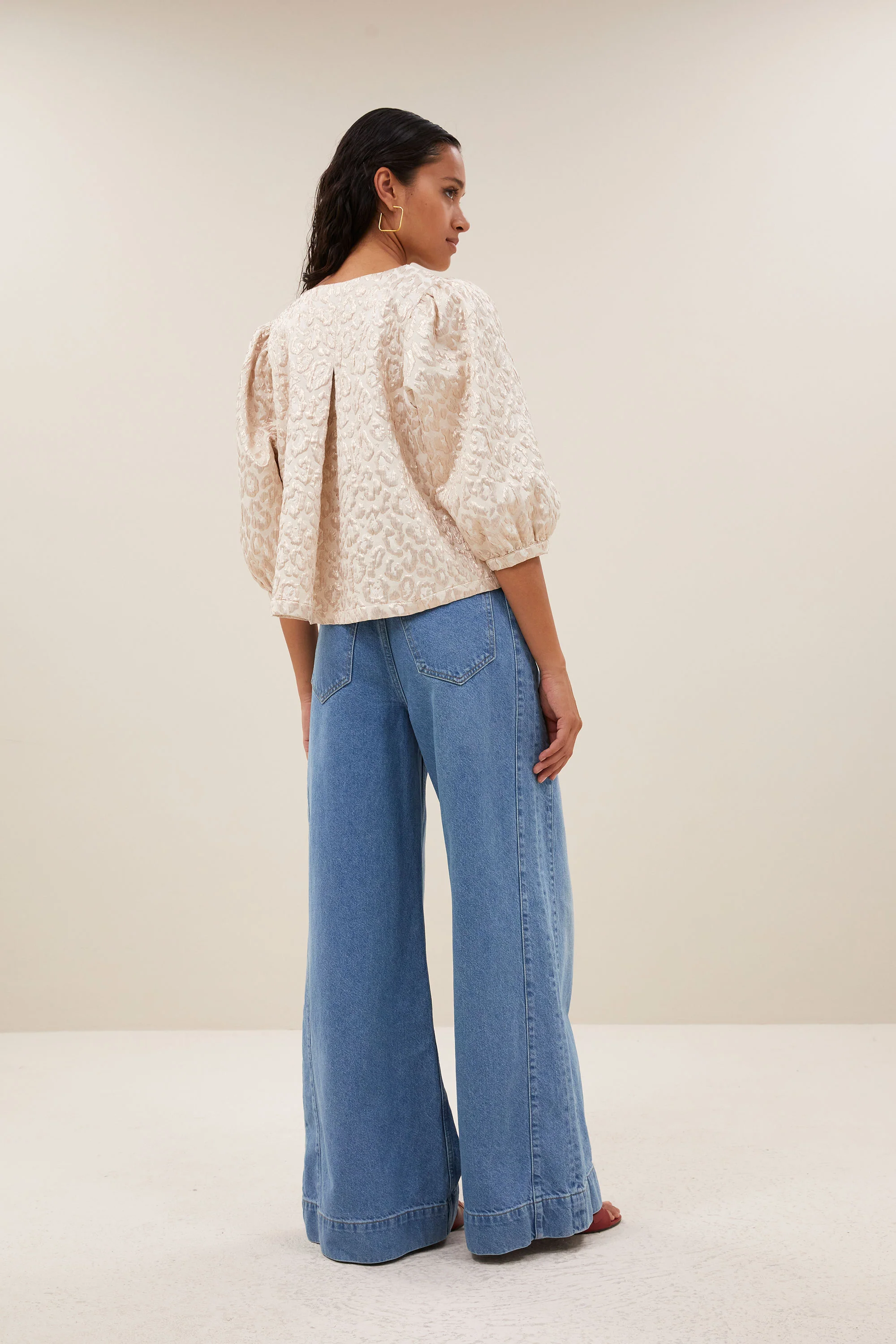 mauri sparkle cheetah blouse | champagne - Image 5