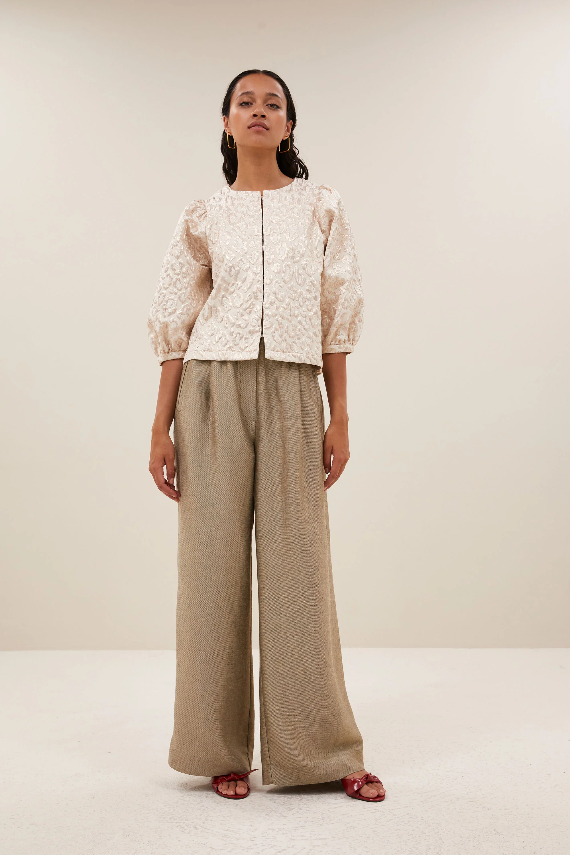 mauri sparkle cheetah blouse | champagne - Image 6