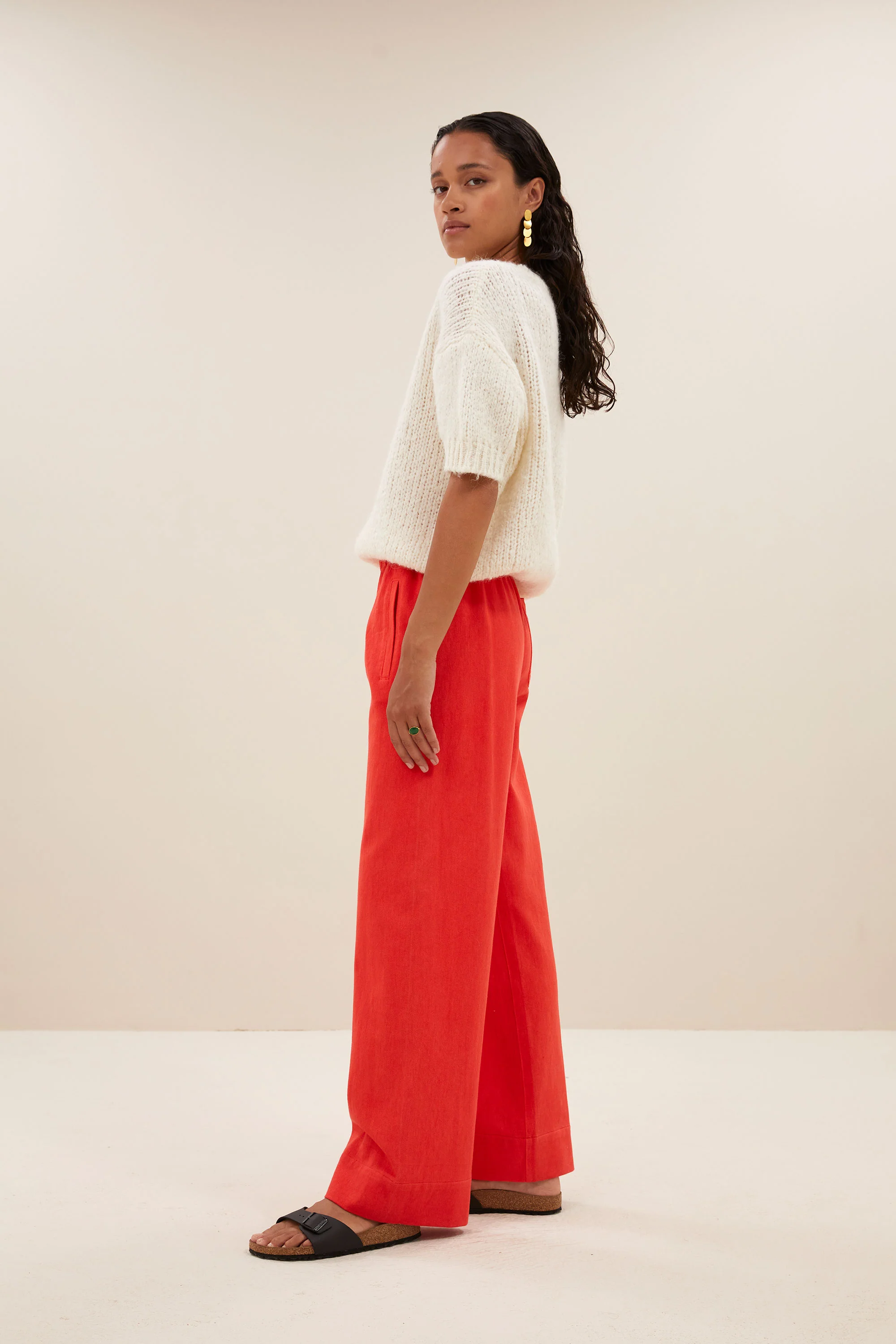 mees twill pants | poppy red - Image 3