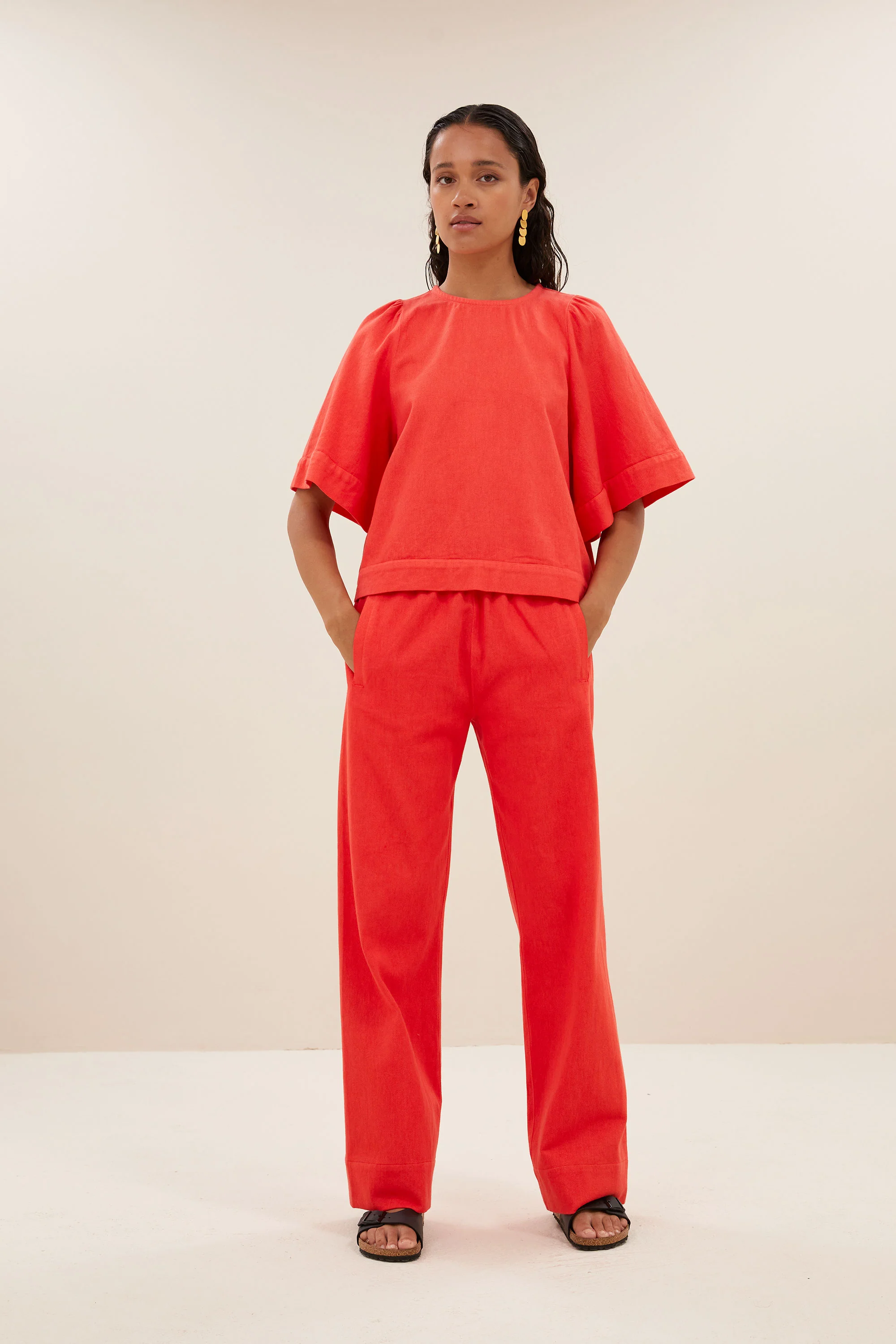 mees twill pants | poppy red - Image 6