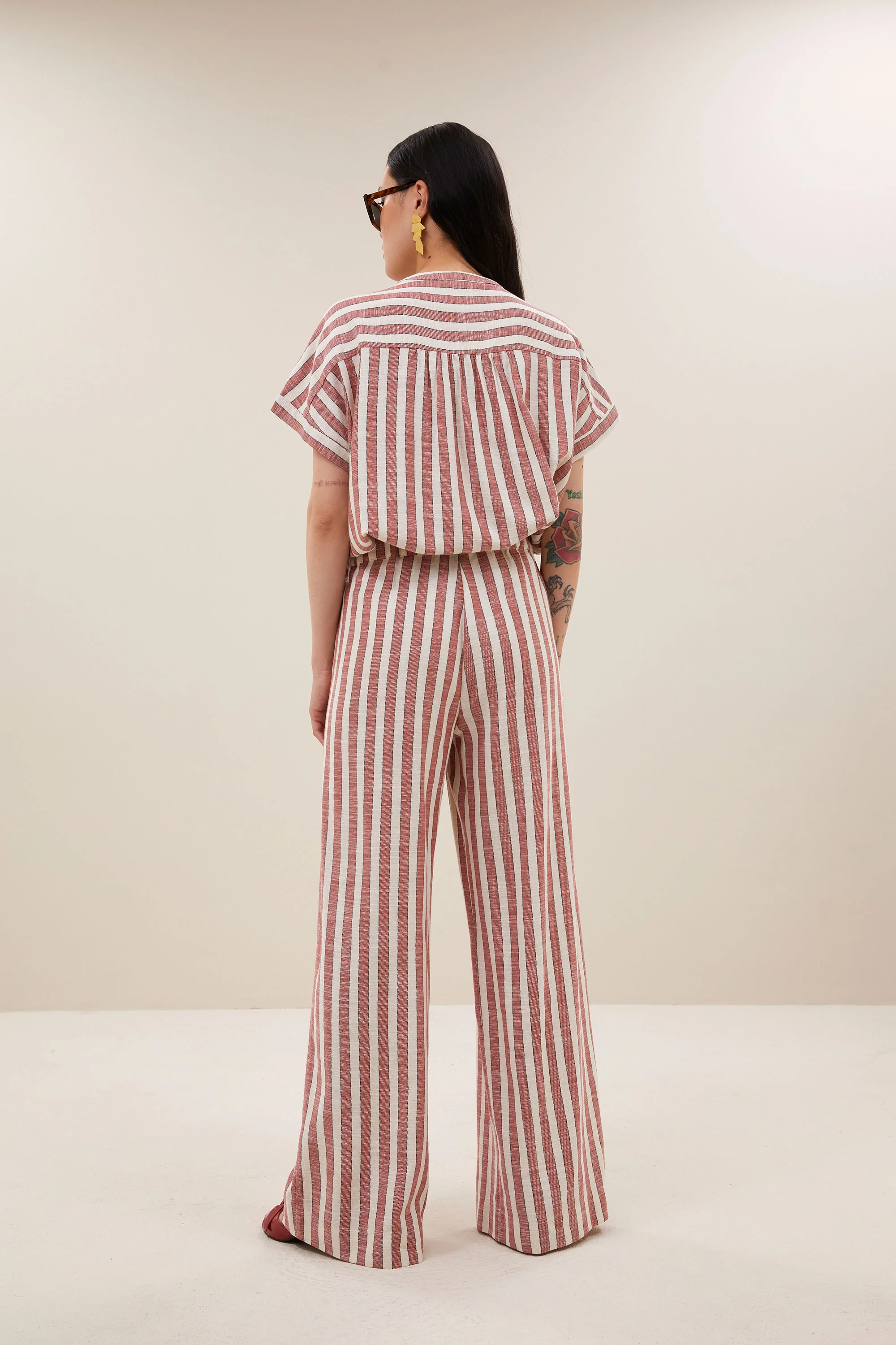 minte wide stripe blouse | red stripe - Image 5